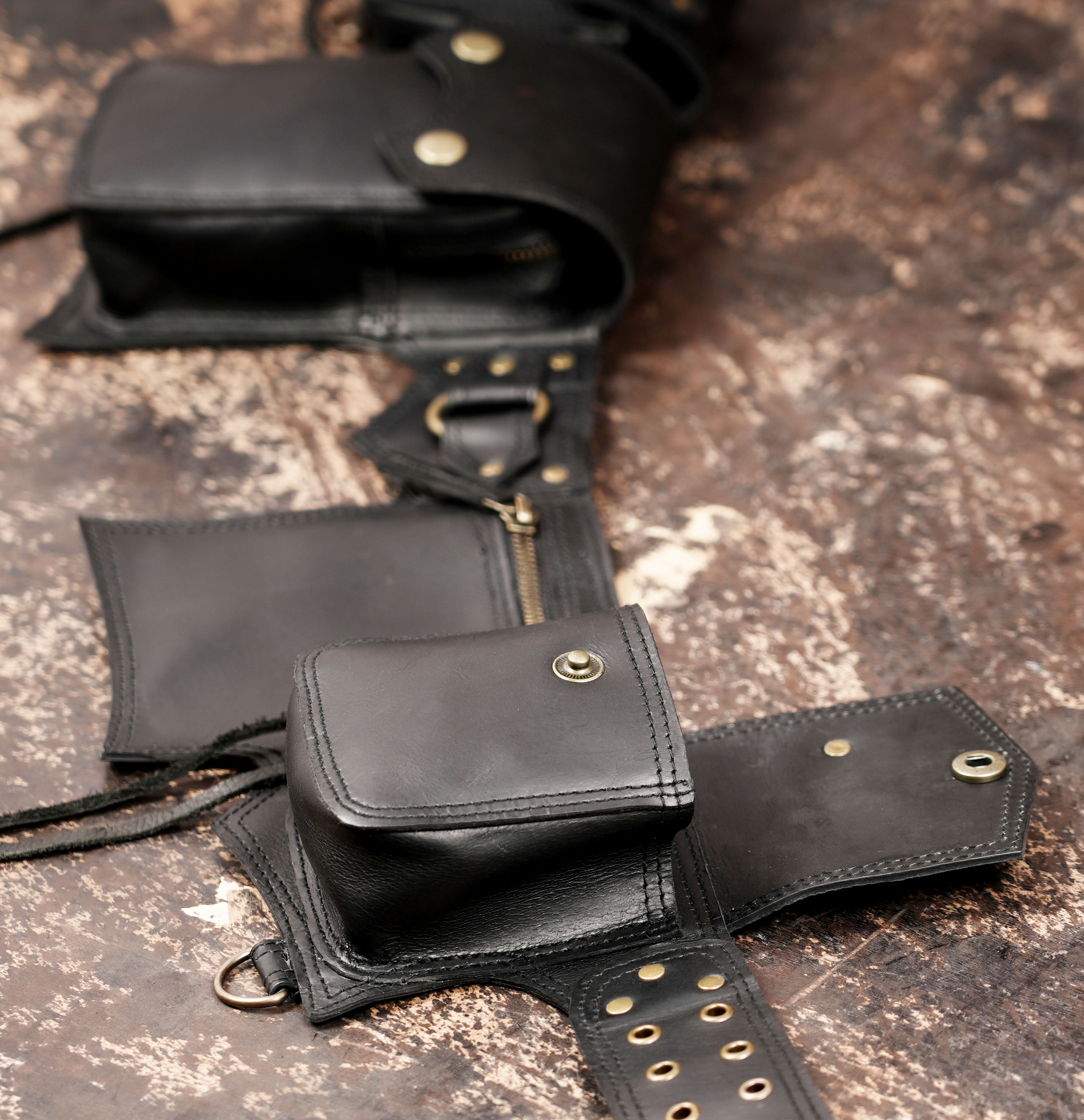 Durable leather waist belt handmade