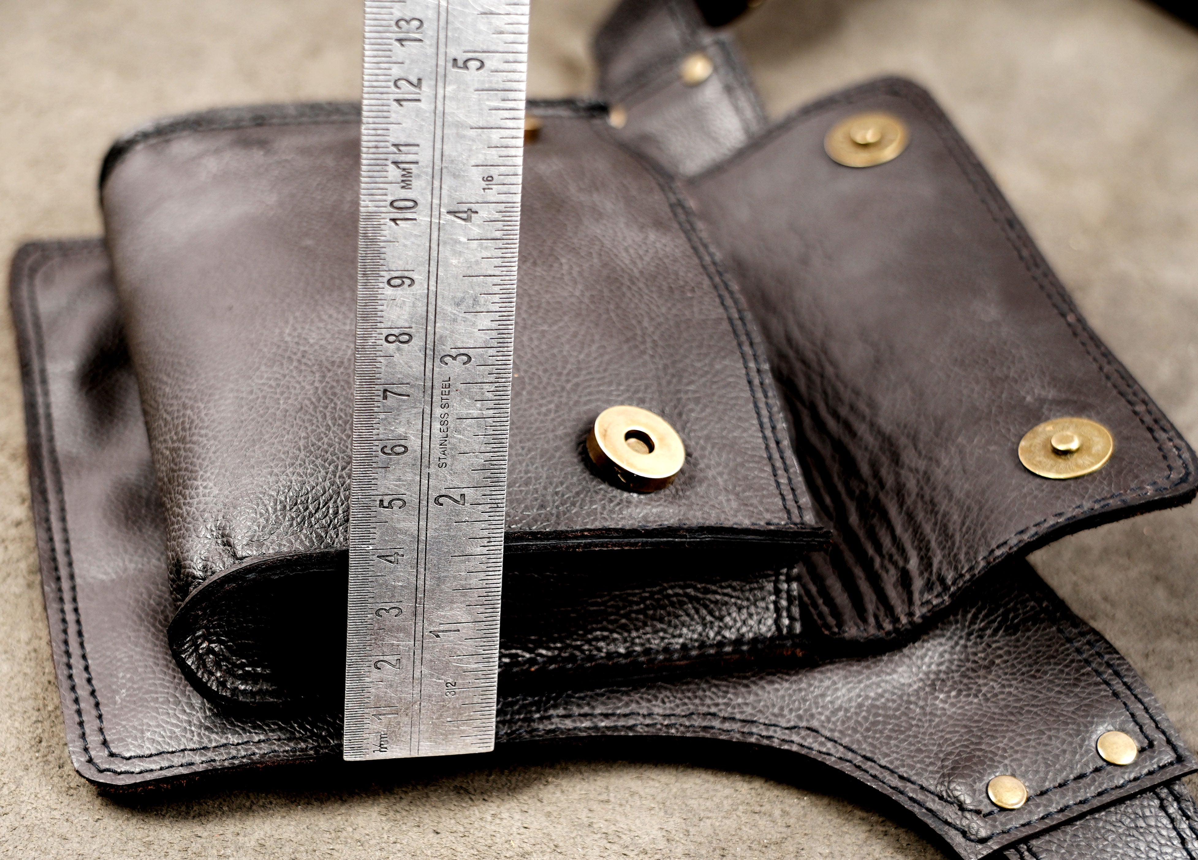 Genuine Leather Belt Pouch with Adjustable Waist Closure