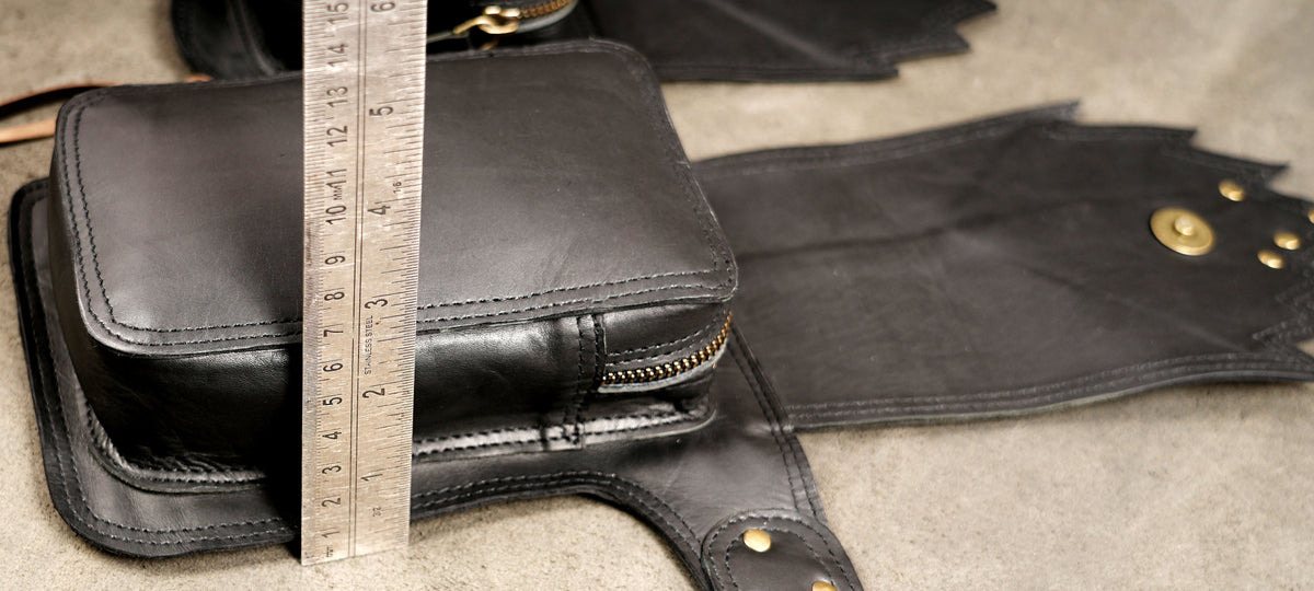 Genuine leather boho utility belt with secure pouches