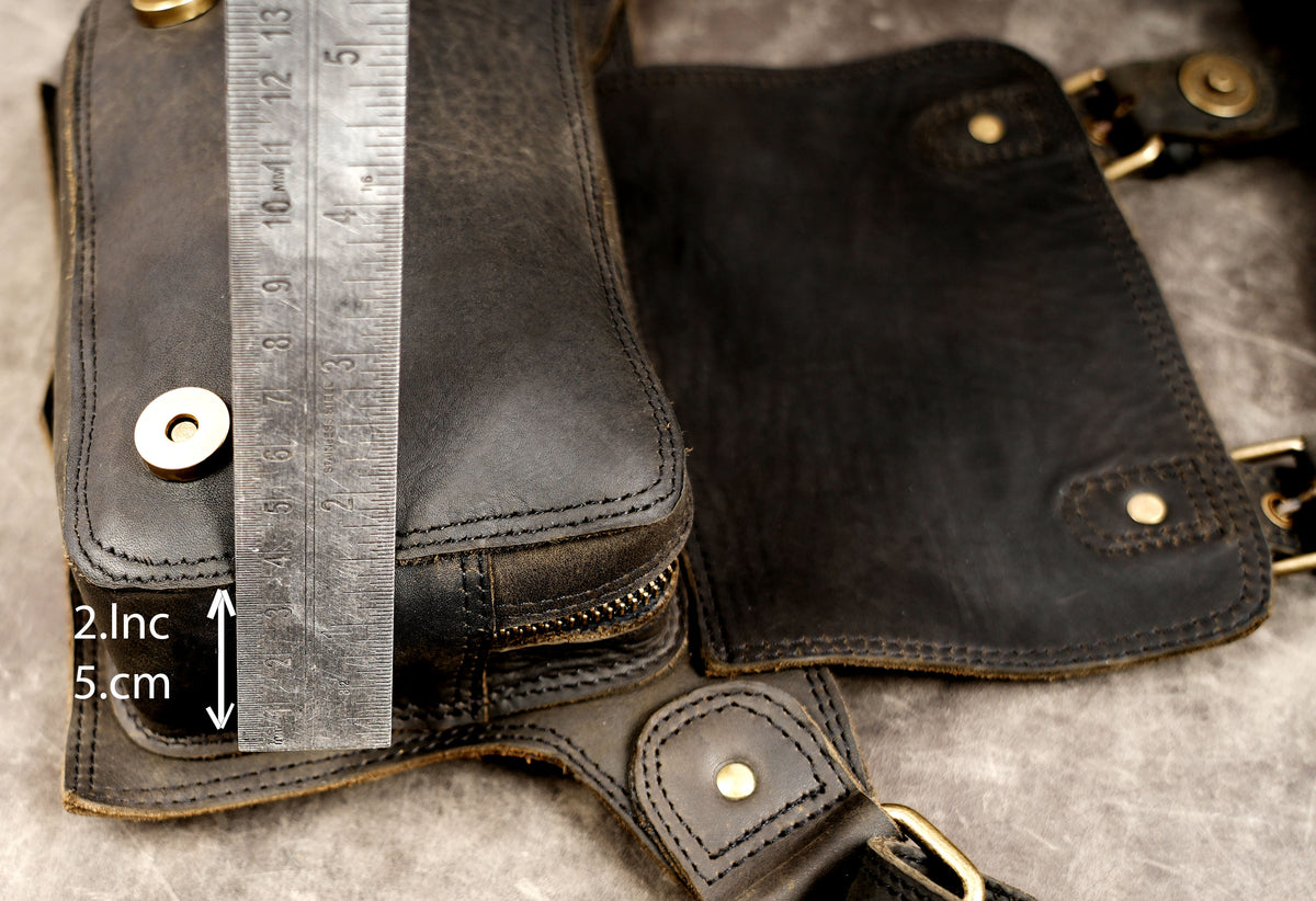 Adjustable genuine leather hip belt for everyday wear