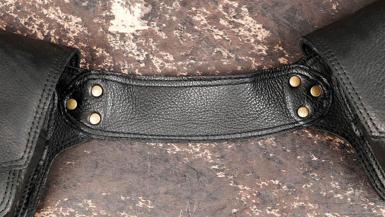 Black leather festival belt pouch