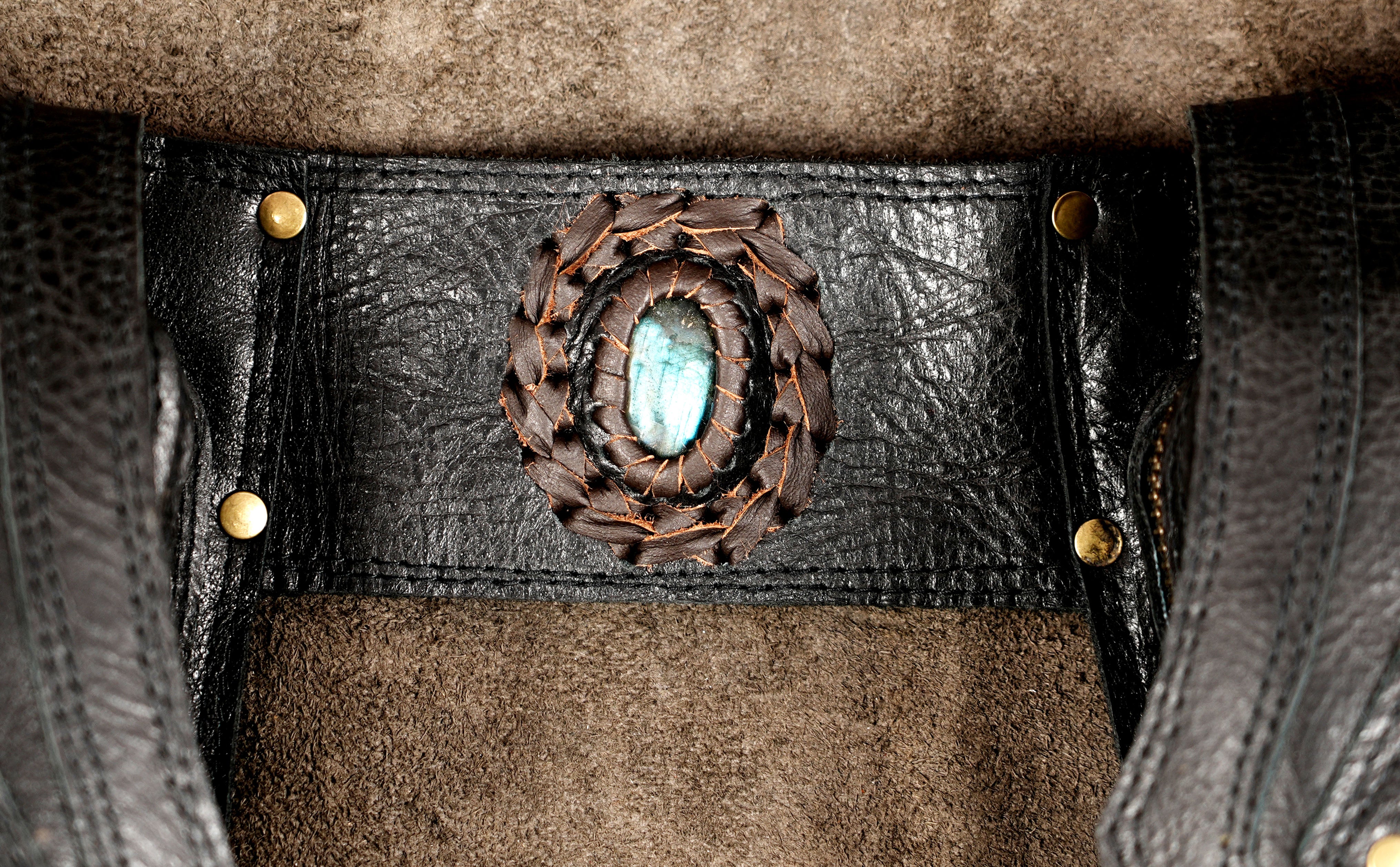 Festival leather belt bag with dual asymmetric pockets