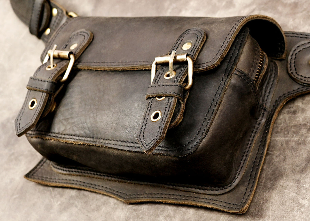 Genuine leather utility belt for men and women