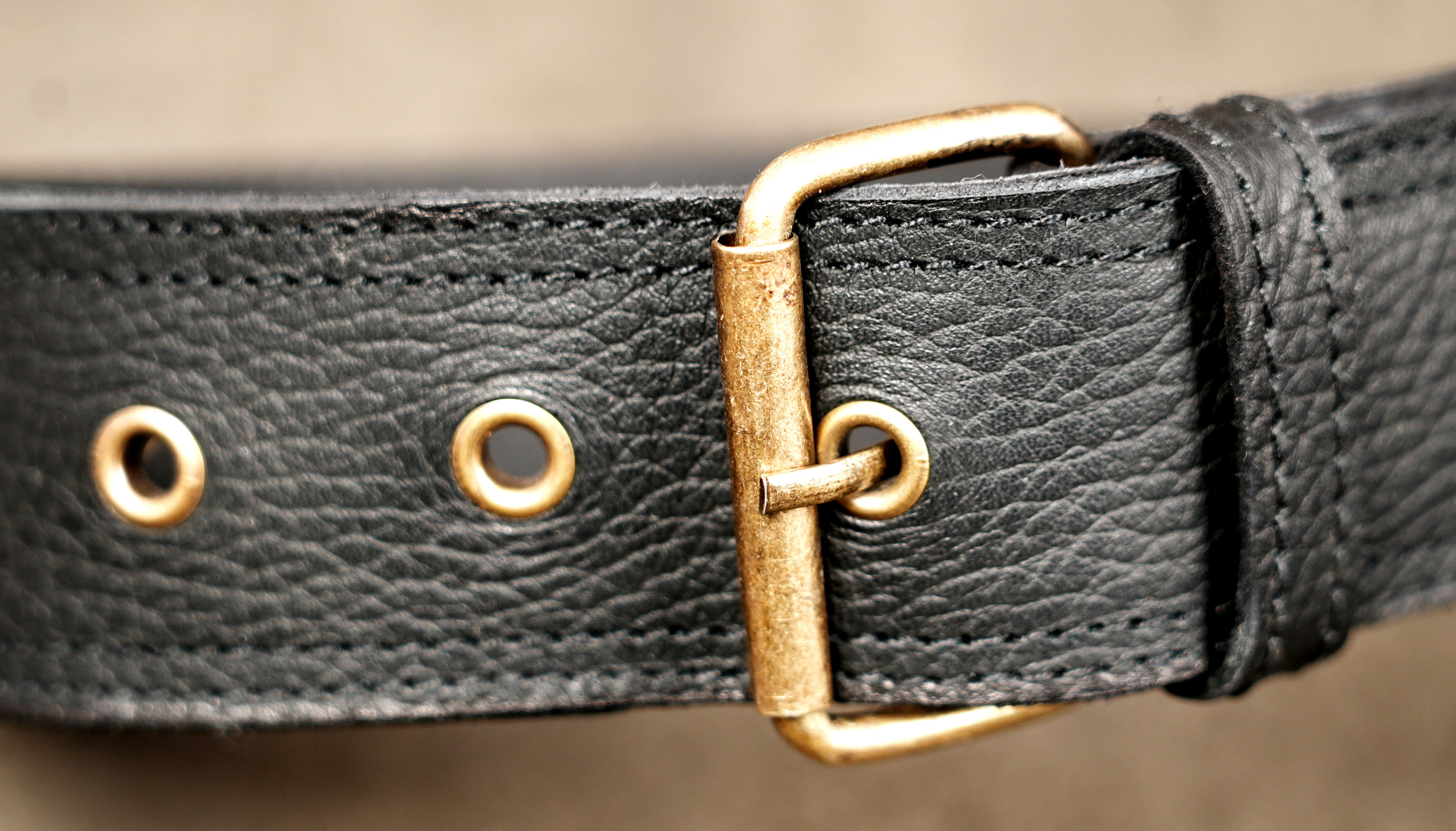 Black Leather Fanny Pack with Adjustable Waist Strap