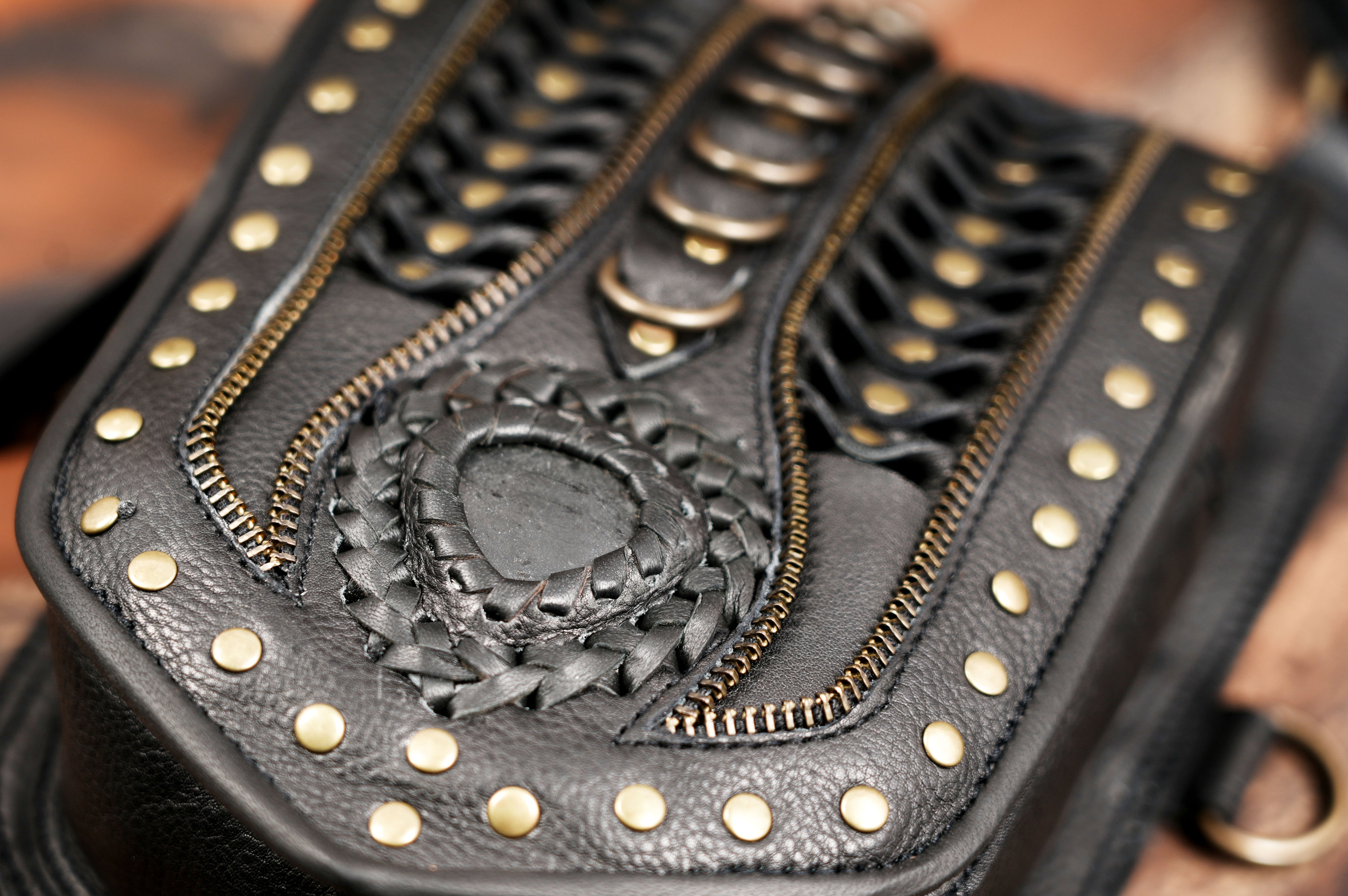 Handmade Black Leather Shoulder Holster Harness with Dual Utility Pouches | Adjustable Chest Rig | Gothic Steampunk Leather Holster (LT/AB/HLS/6053)