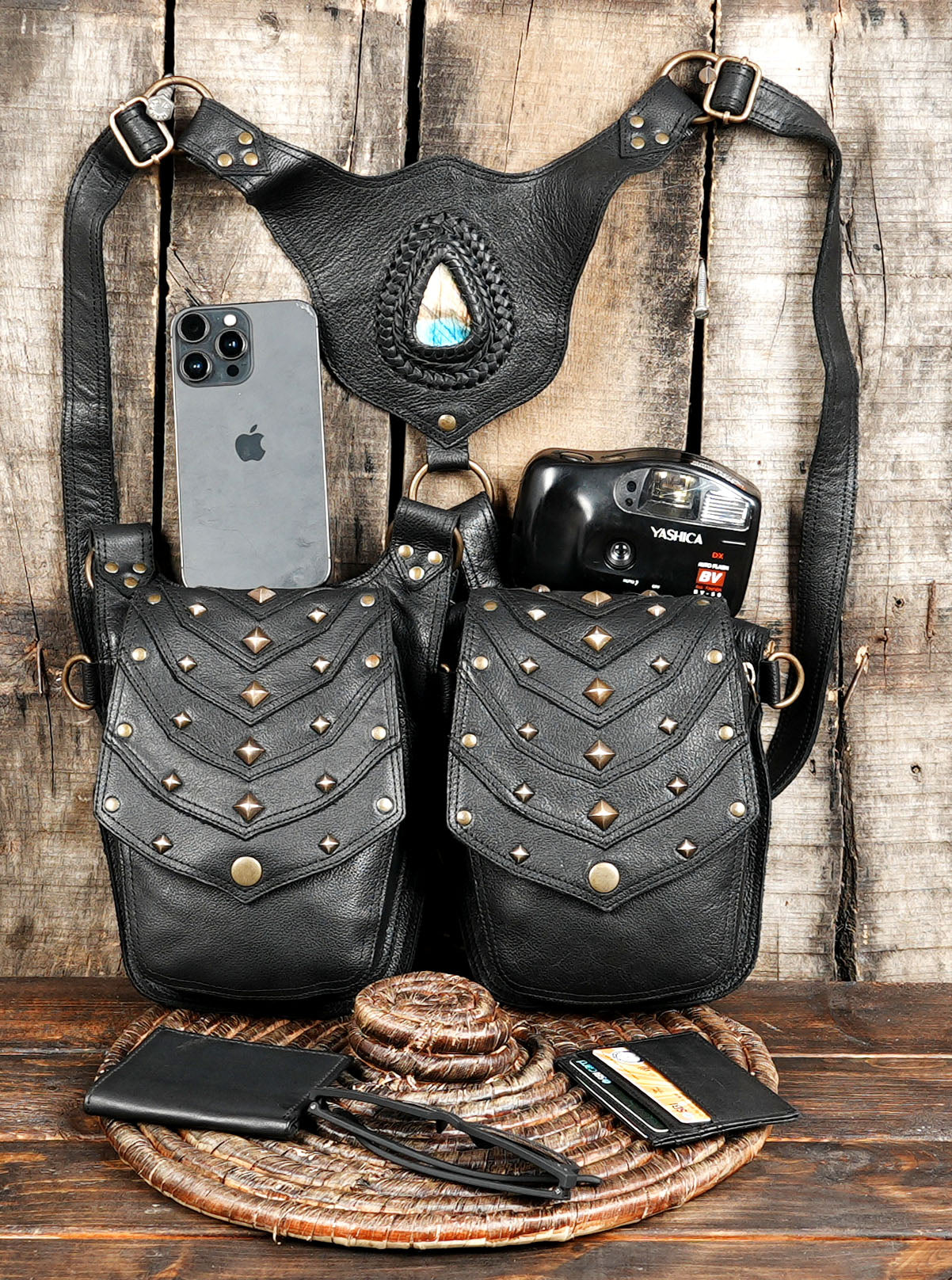 Leather Holster with Gemstone