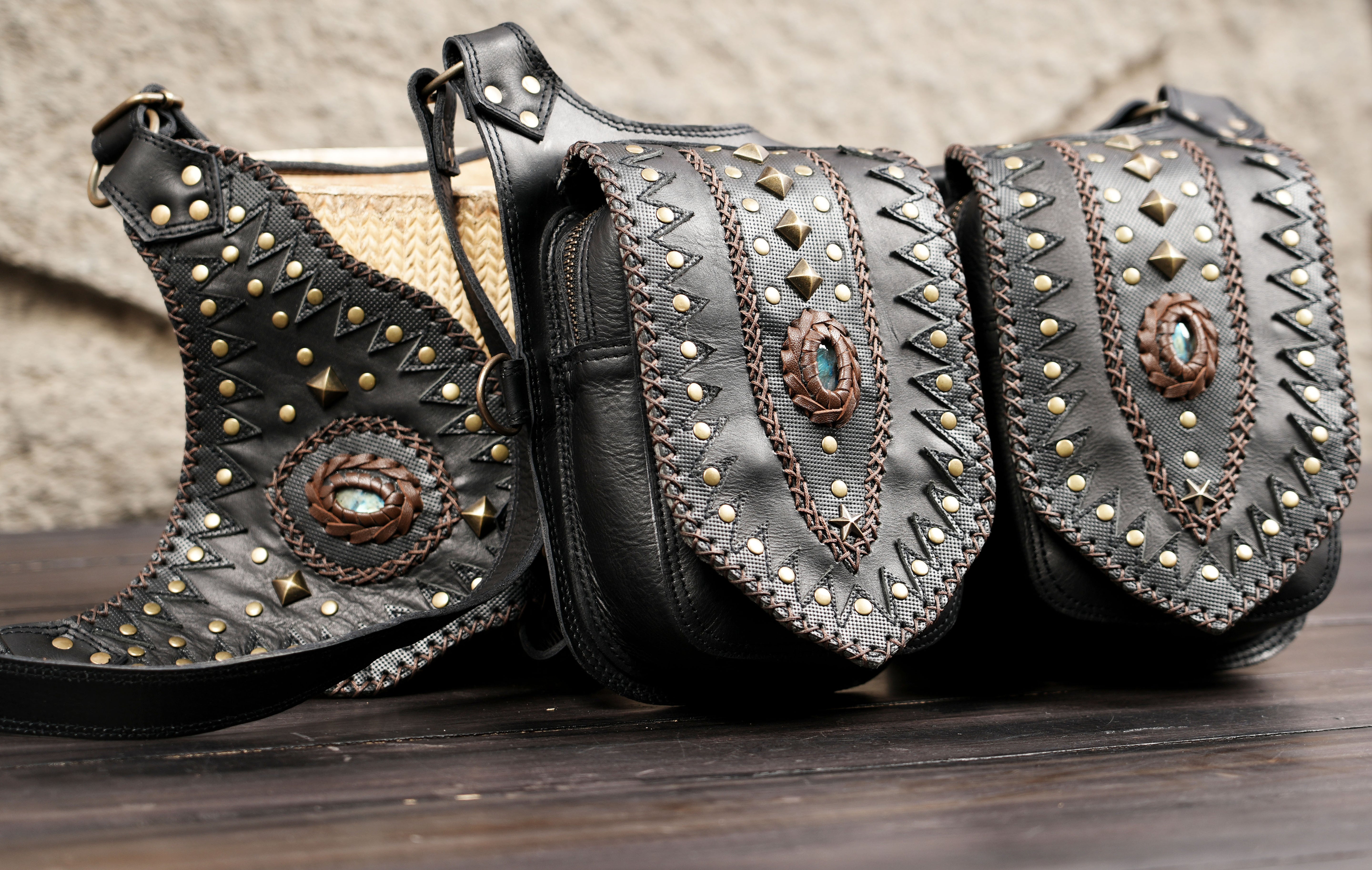 leather holster with adjustable straps