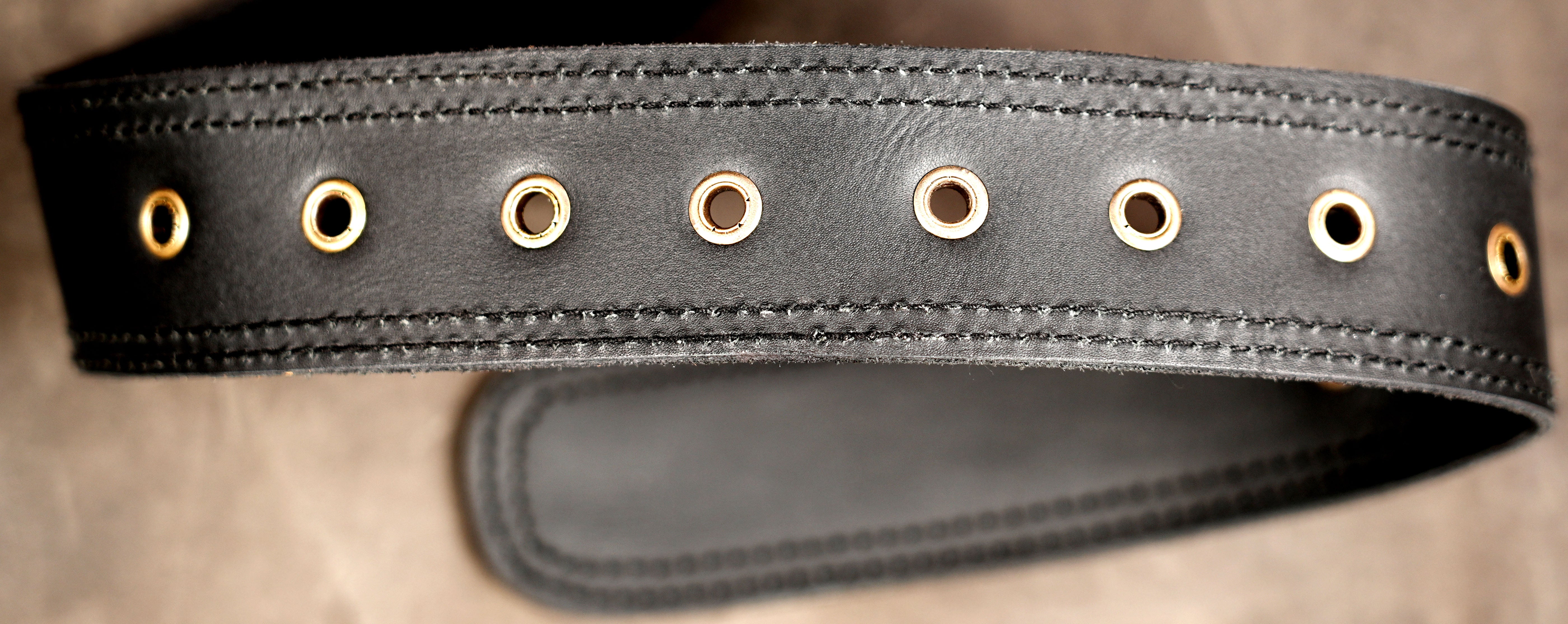 Genuine leather belt bag with antique brass buckles