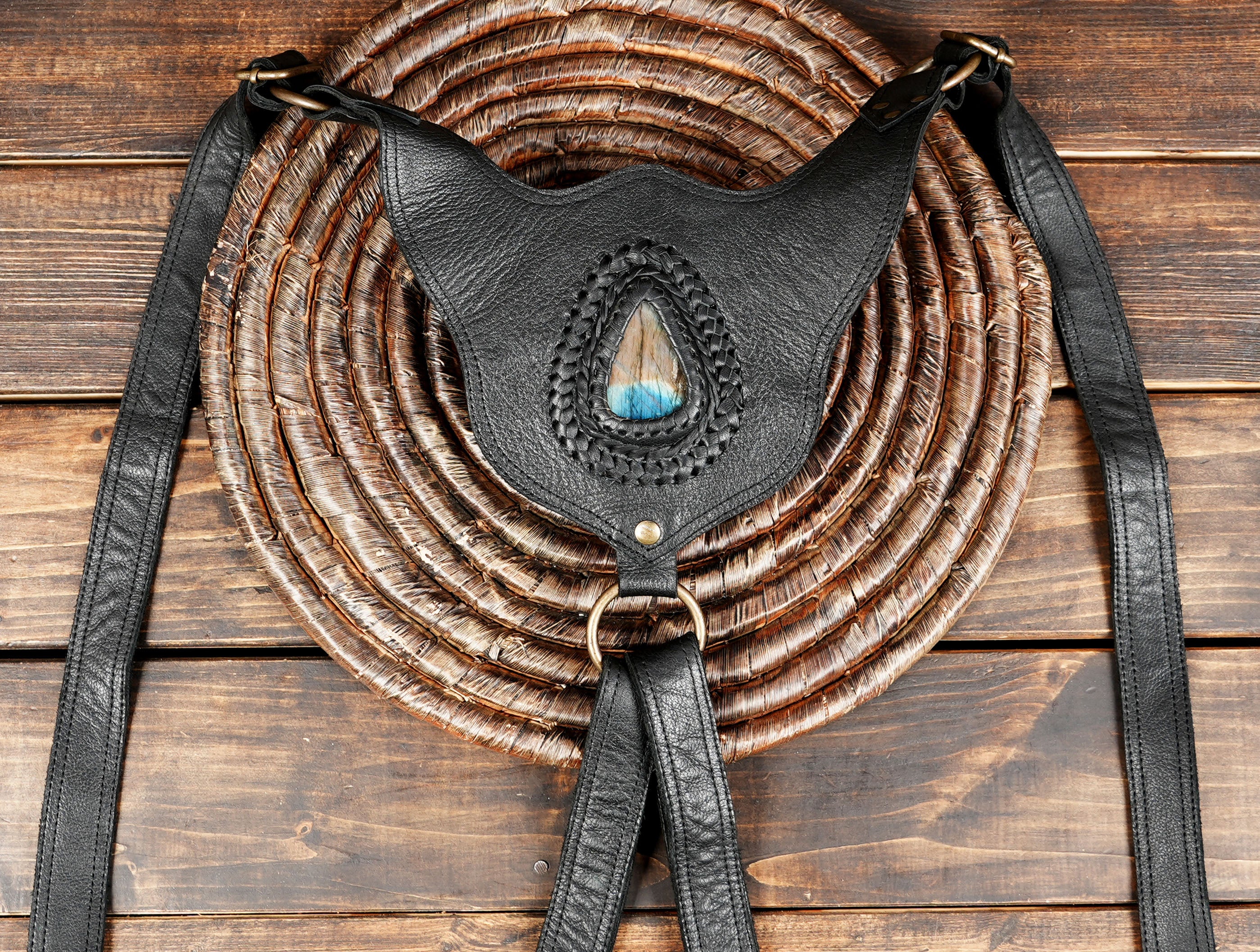 Leather Hip Bag with Straps