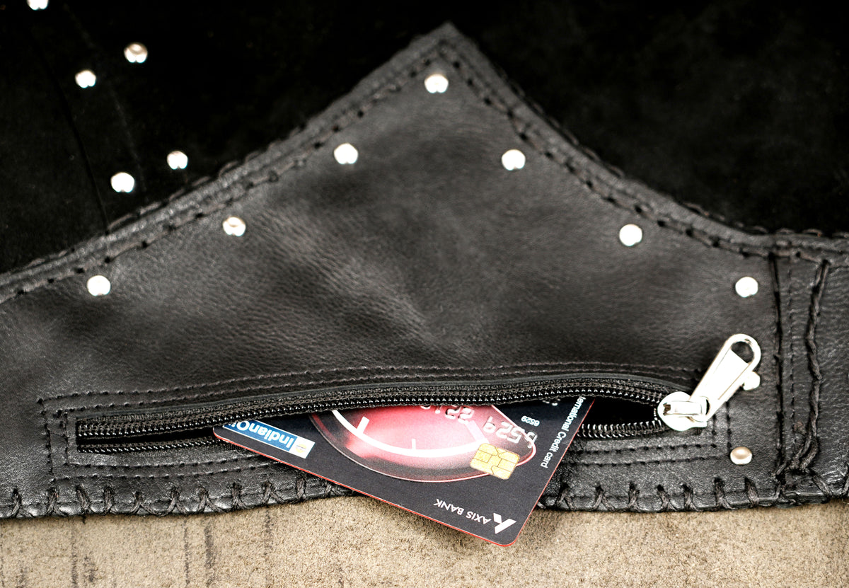 Alternative leather mini skirt for festivals and concerts