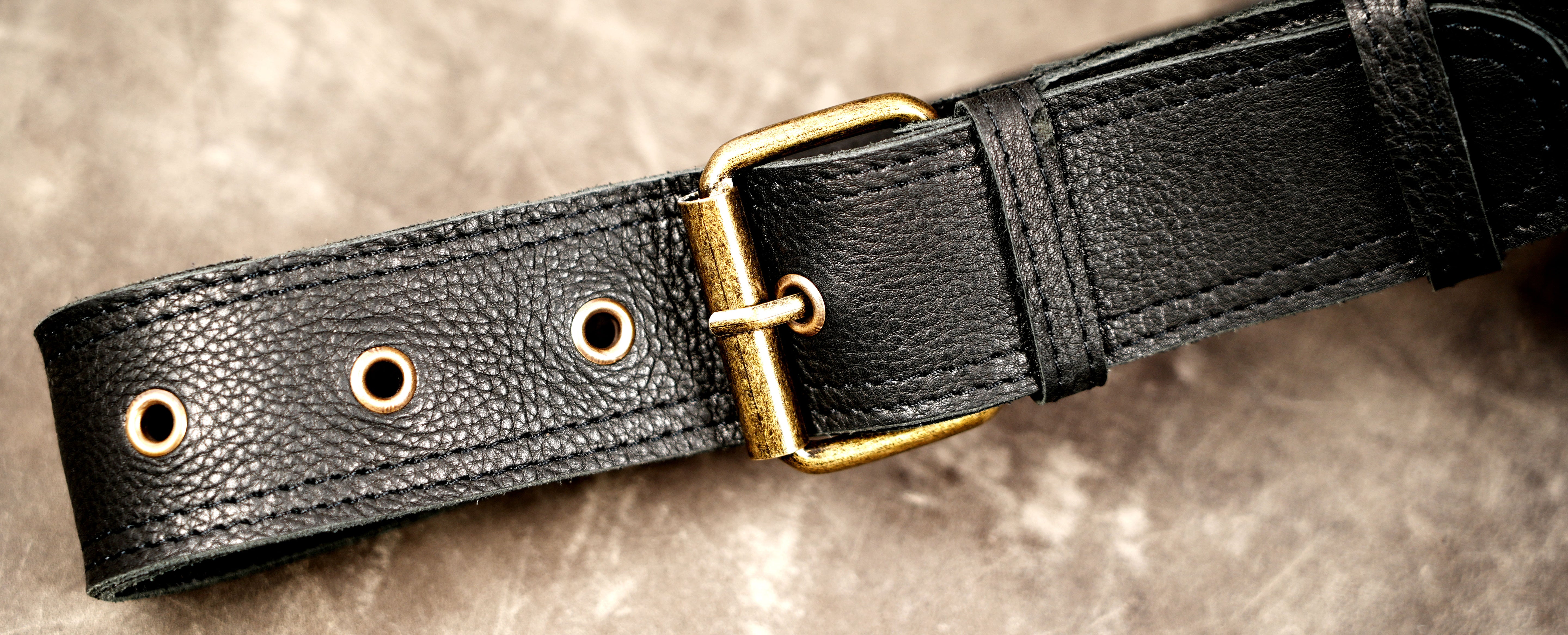 Black leather belt purse for festivals, markets and outdoor adventures