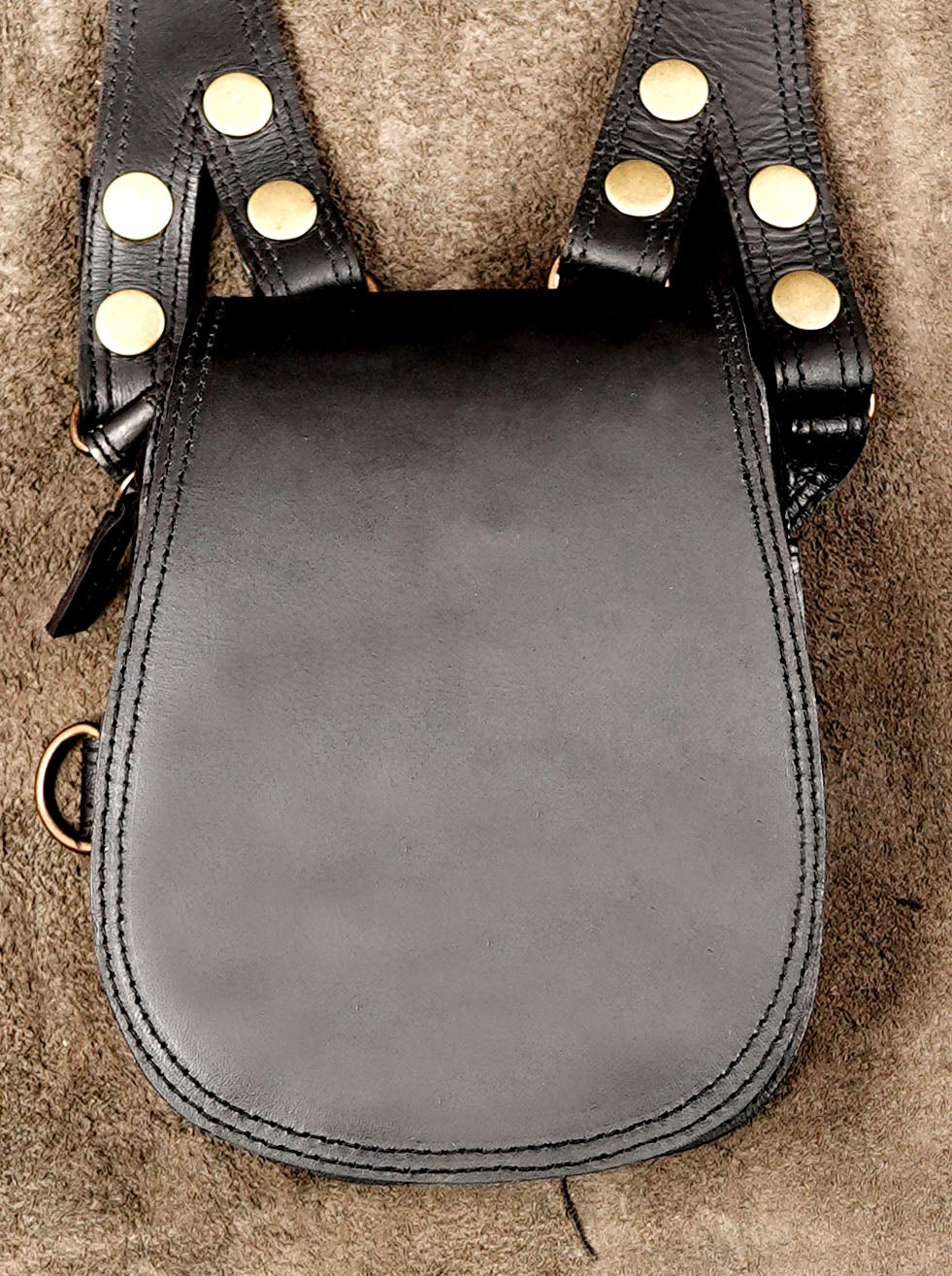 Black Leather Dual Holster Bag Unisex Festival Shoulder Harness