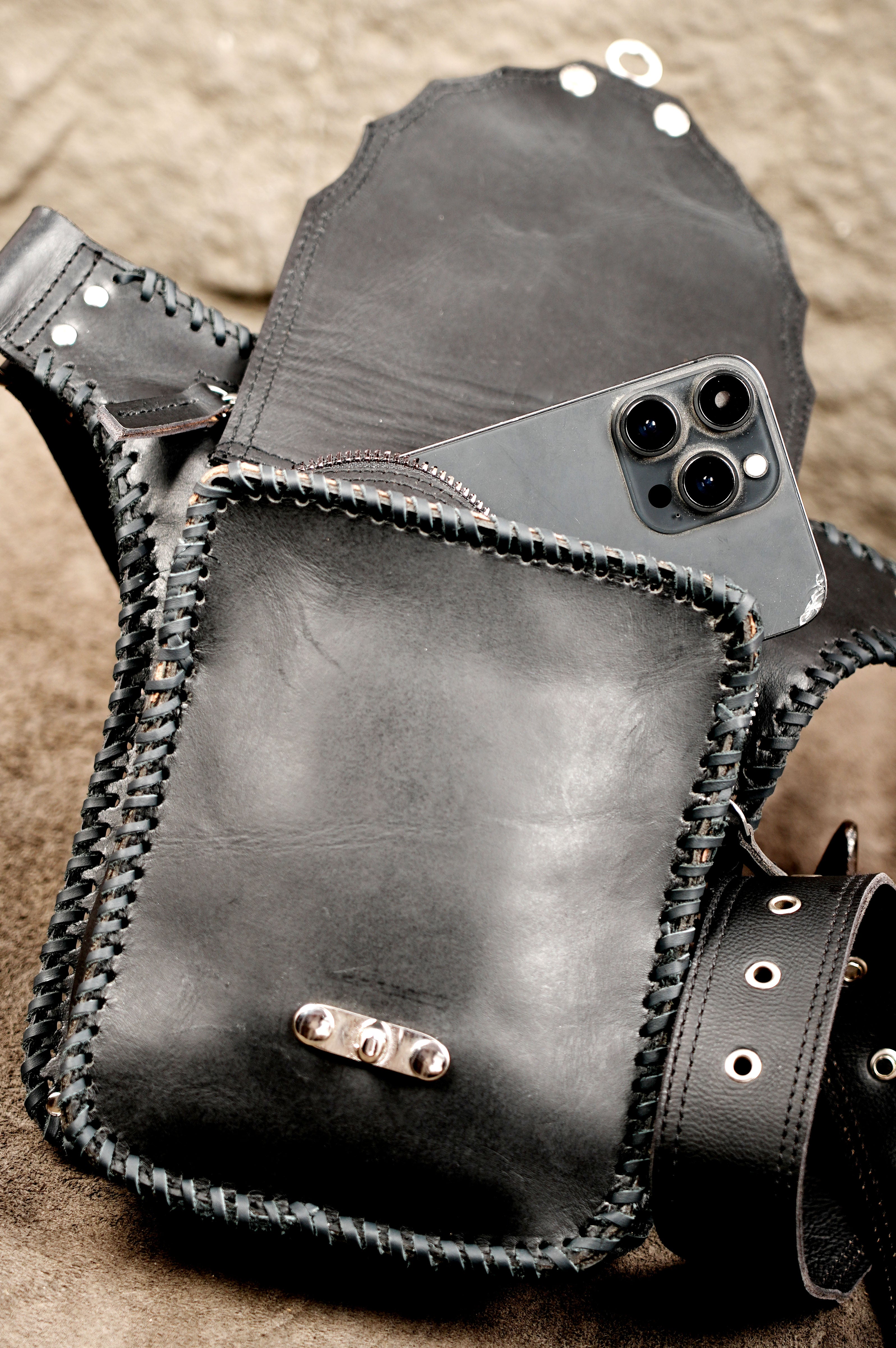 Classic leather satchel style bag with turn lock detail