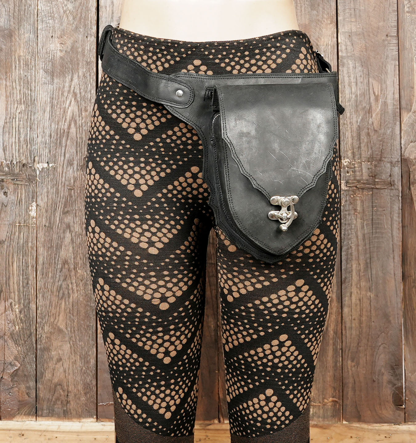 Leather waist belt suitable for outdoor use