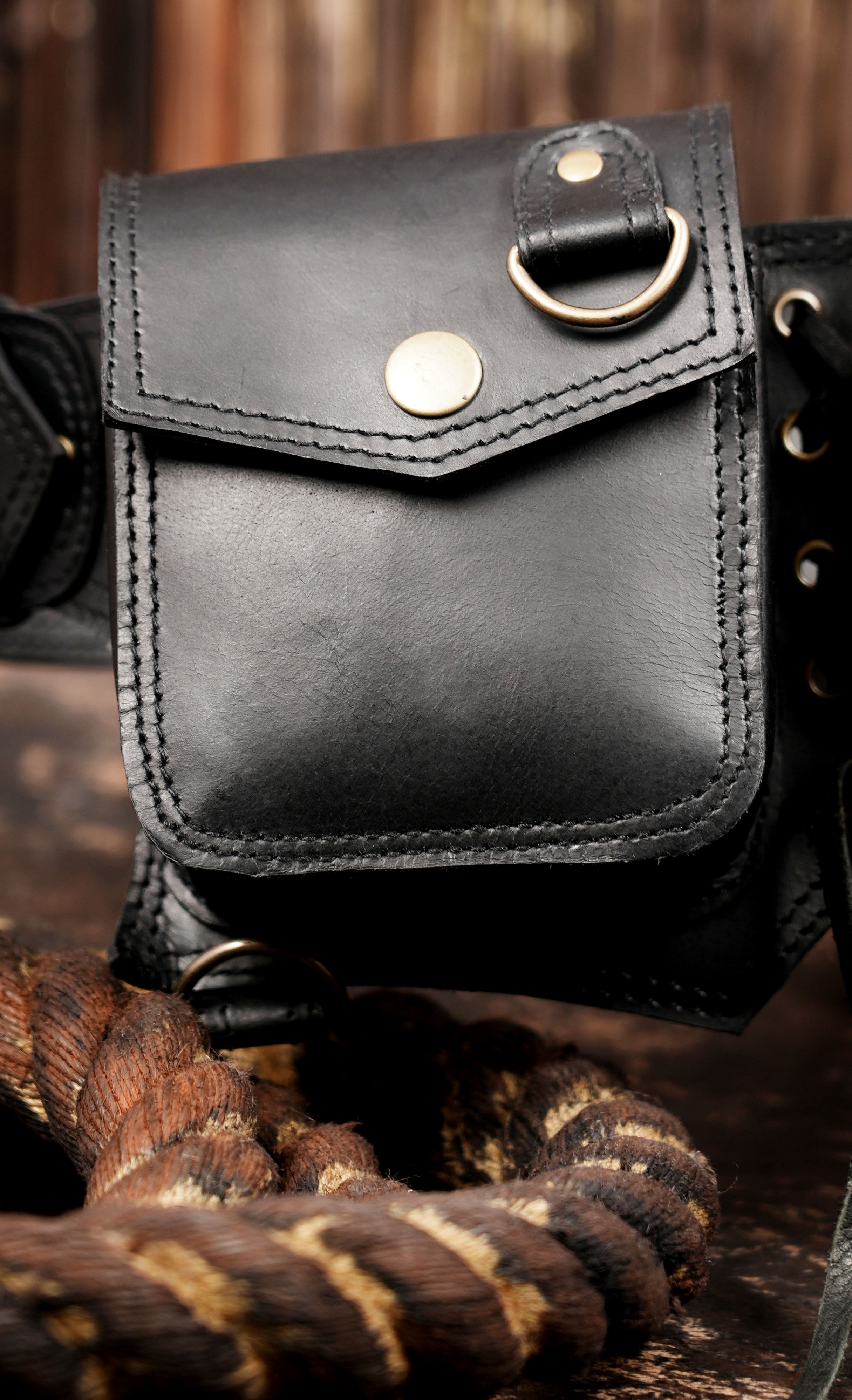 Adjustable leather utility belt handmade