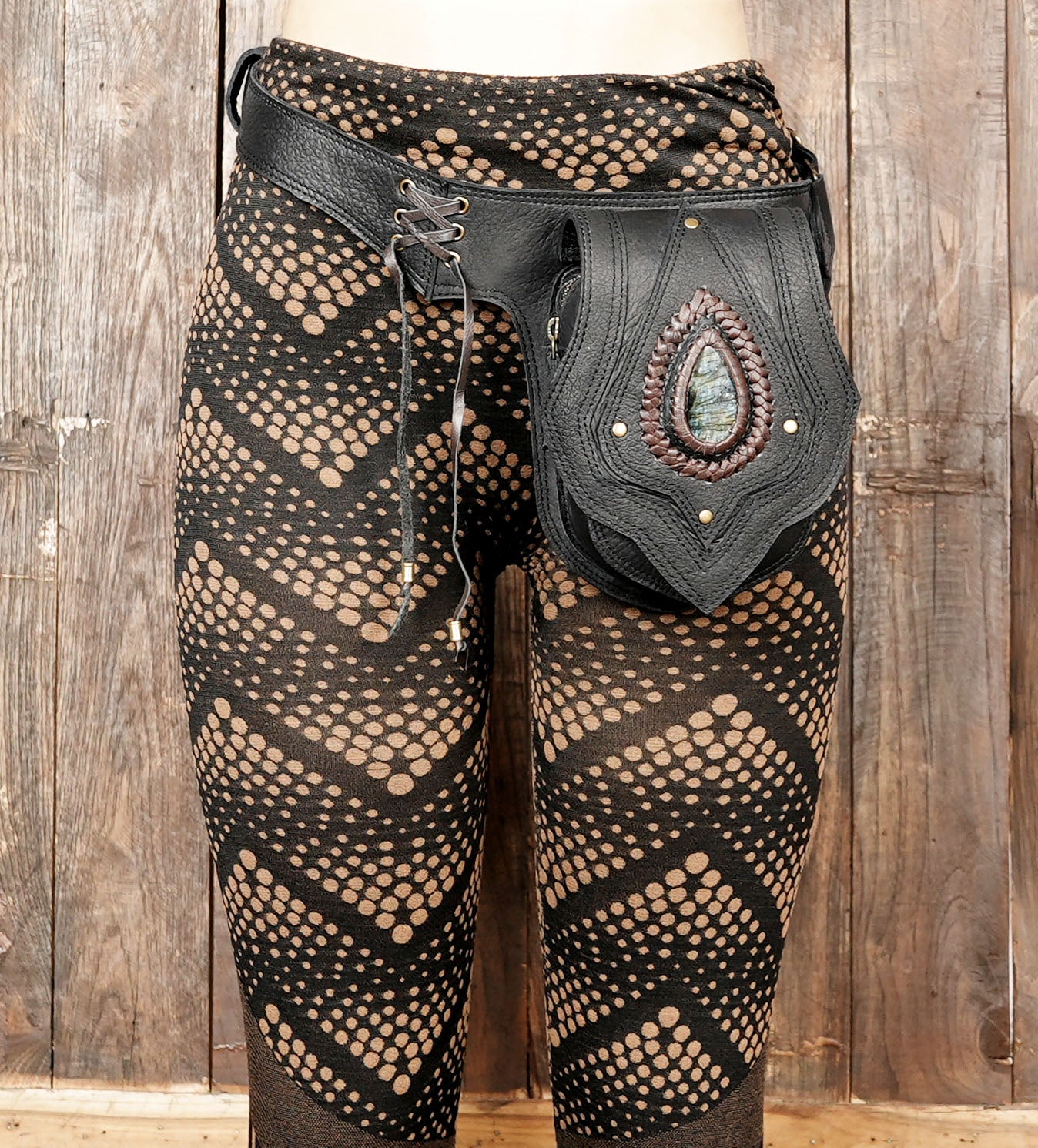 Artisan handmade leather waist pouch