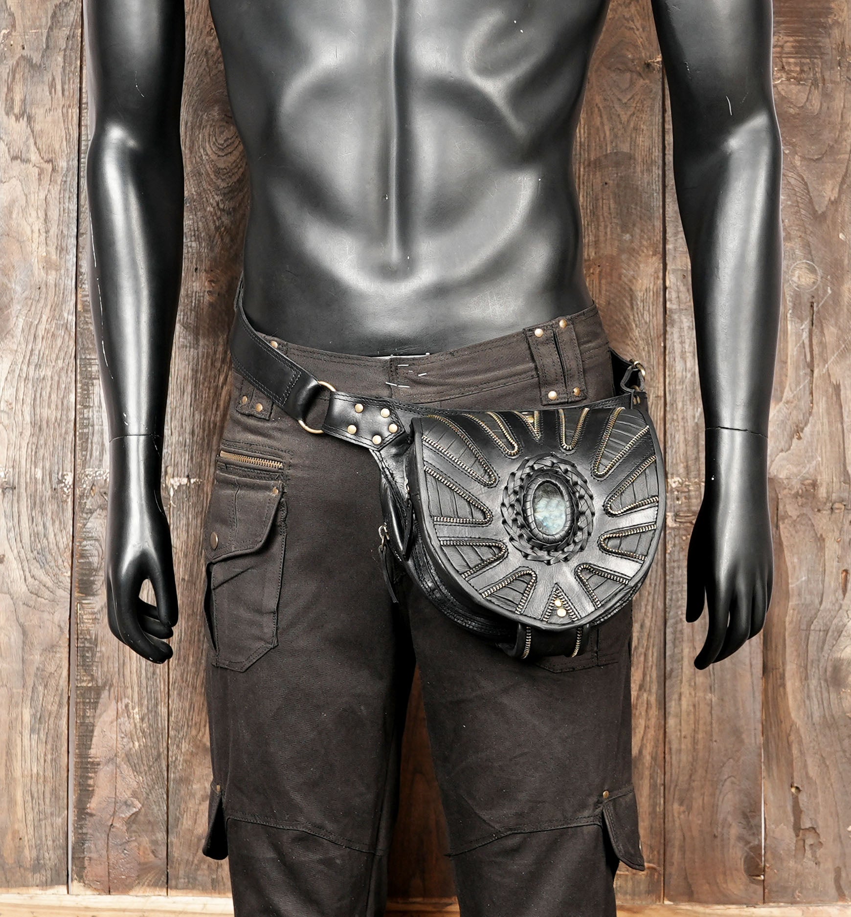 Compact leather waist bag for essentials