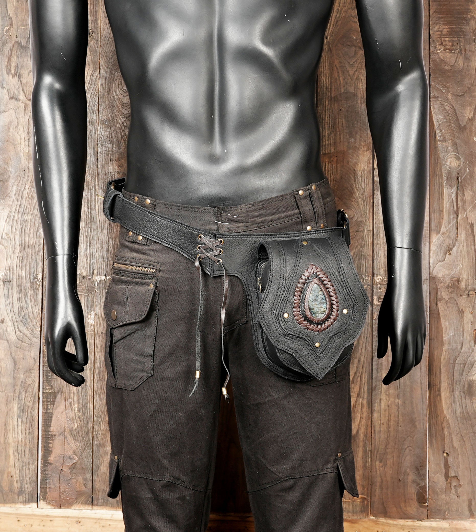 Leather belt bag unisex design