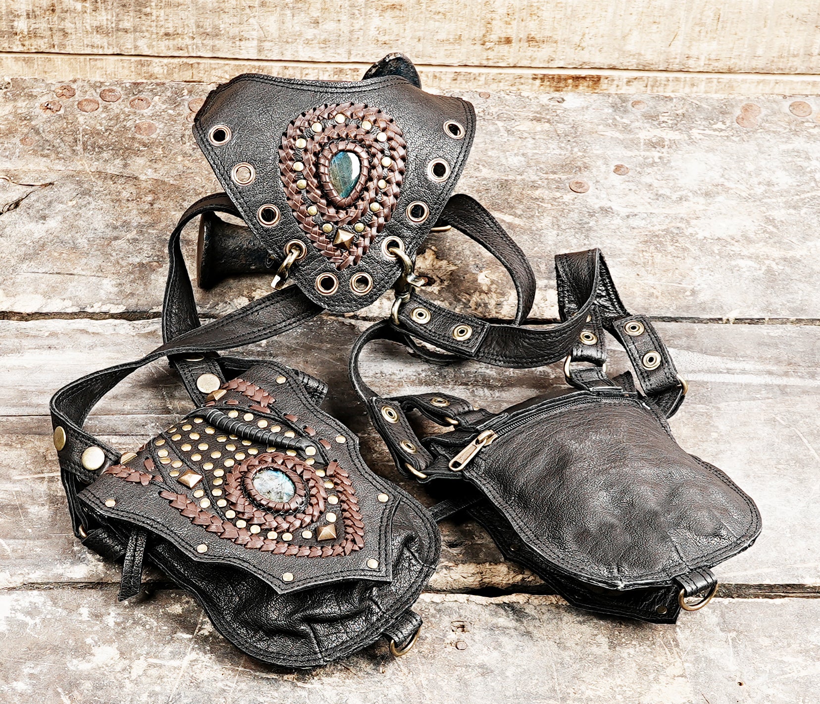 Handmade Burning Man Leather Holster (LT-AB-HLS-6056)