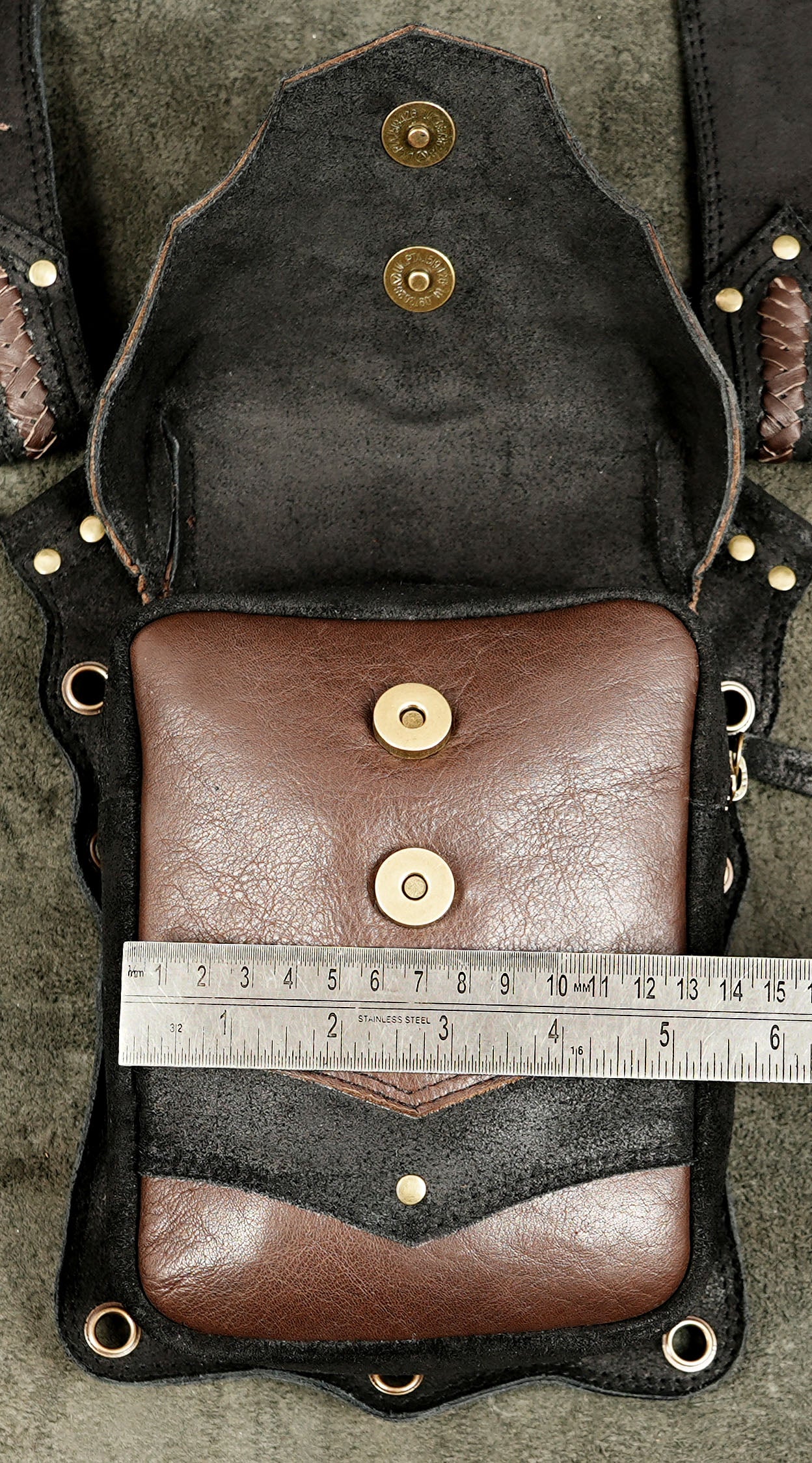 Festival Leather Shoulder Pouch with Adjustable Straps