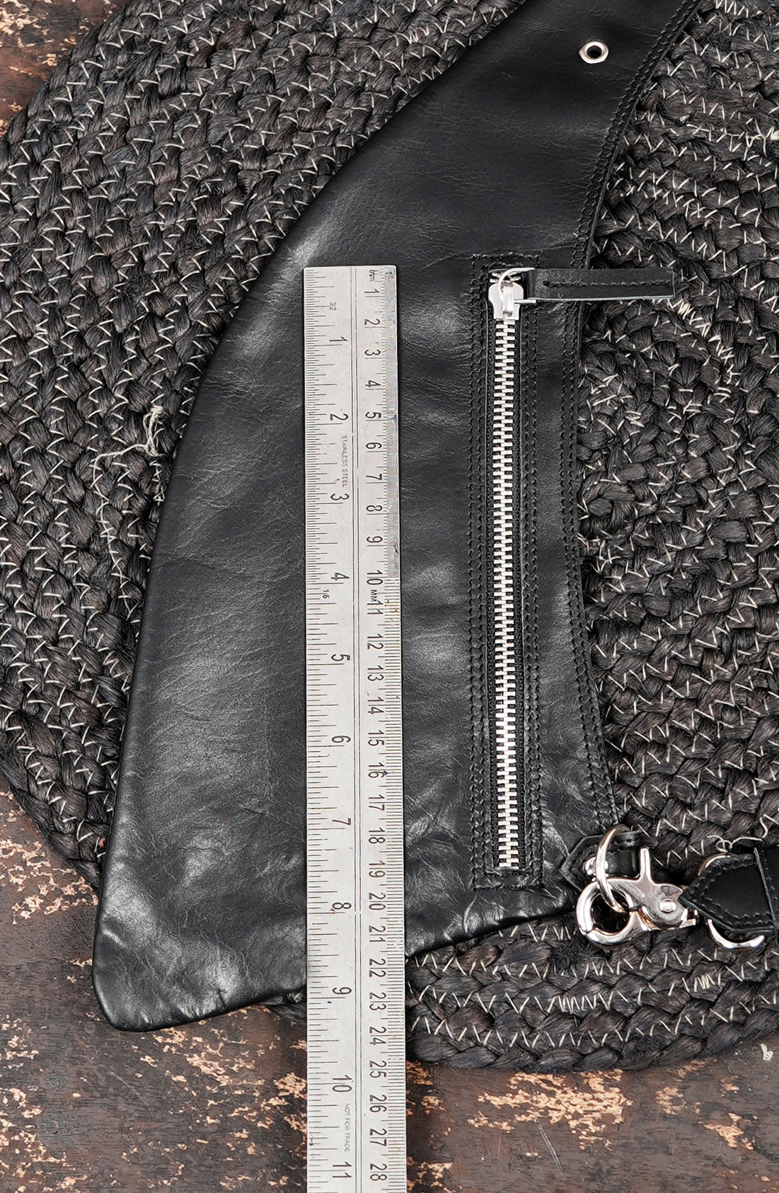 Black Leather Utility Waist Belt with Zipper Pockets || Handmade Leather Waist Harness Belt with Adjustable Straps (LT/NS/HLS/6030)