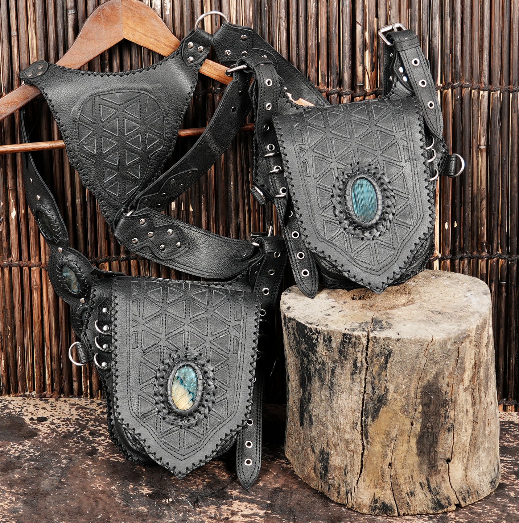 Premium handcrafted leather shoulder holster with adjustable buckles