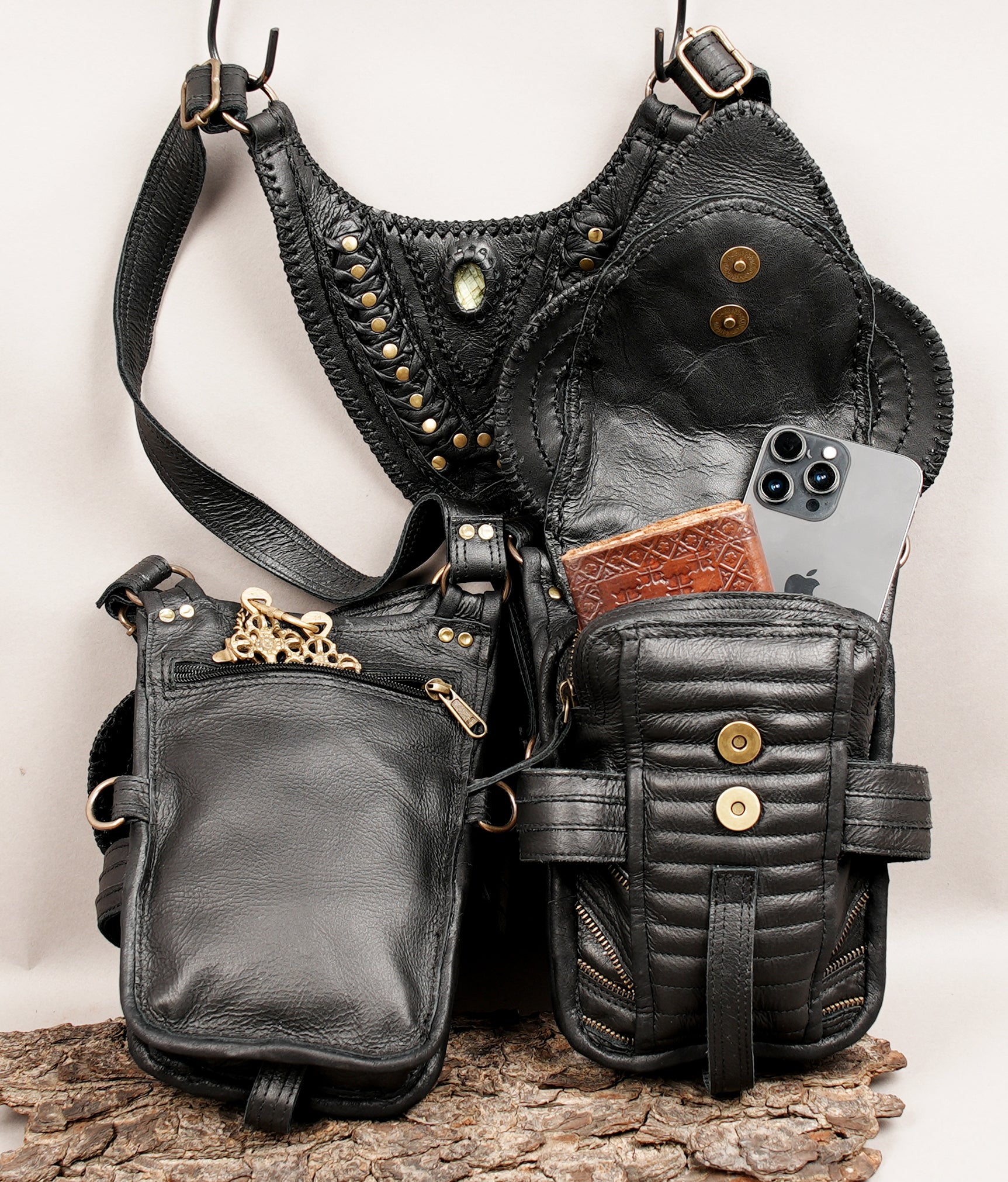Genuine leather holster bag || holster bag || travel bag || shoulder bag || Adjustable straps || Utility Holster || Burning Man holster ||