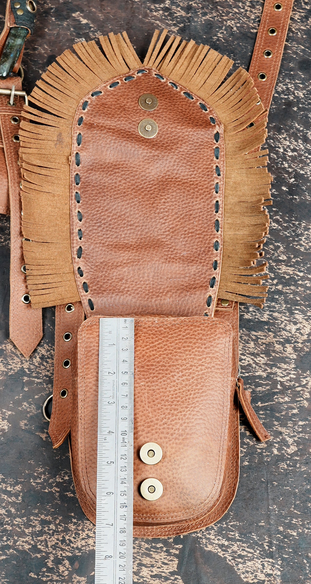 Leather utility holster bags with secure strap system