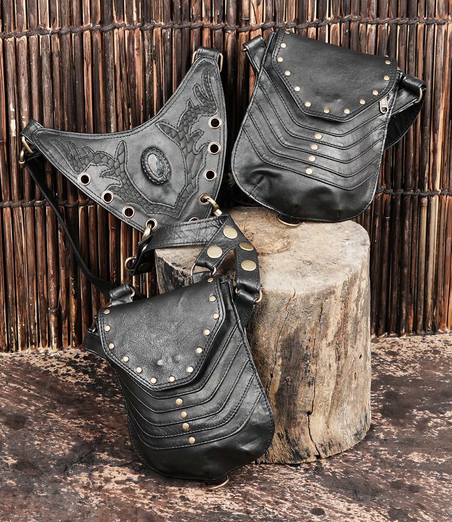 Handcrafted Leather Shoulder Holster with Dual Utility Pouches || Unisex Leather Shoulder Holster Bag with Dual Pockets (LT/AB/HLS/6107)