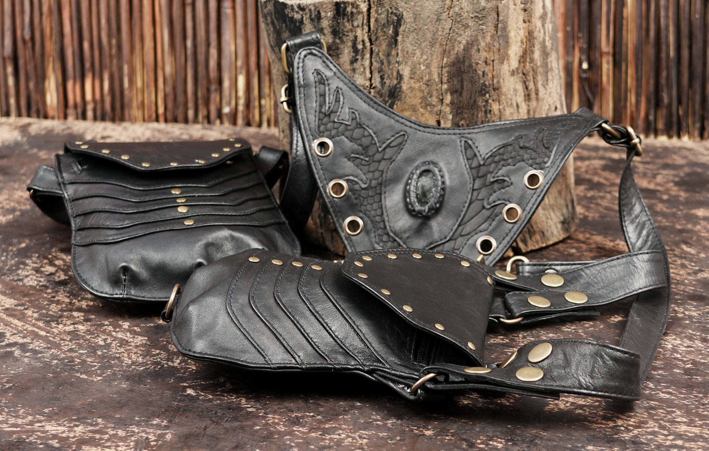 Unisex leather shoulder holster for travel and festivals