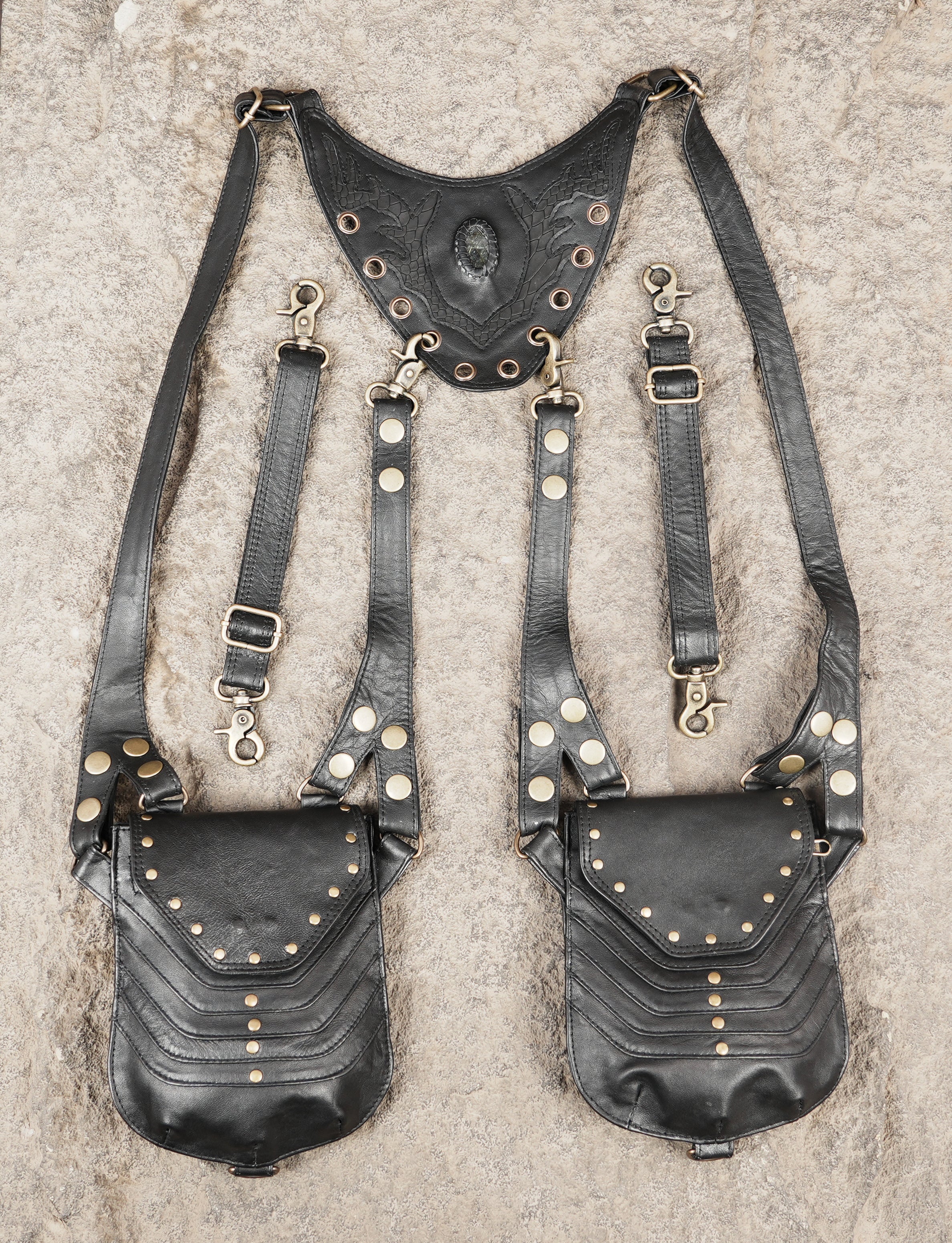 Handmade leather shoulder holster for daily and outdoor use