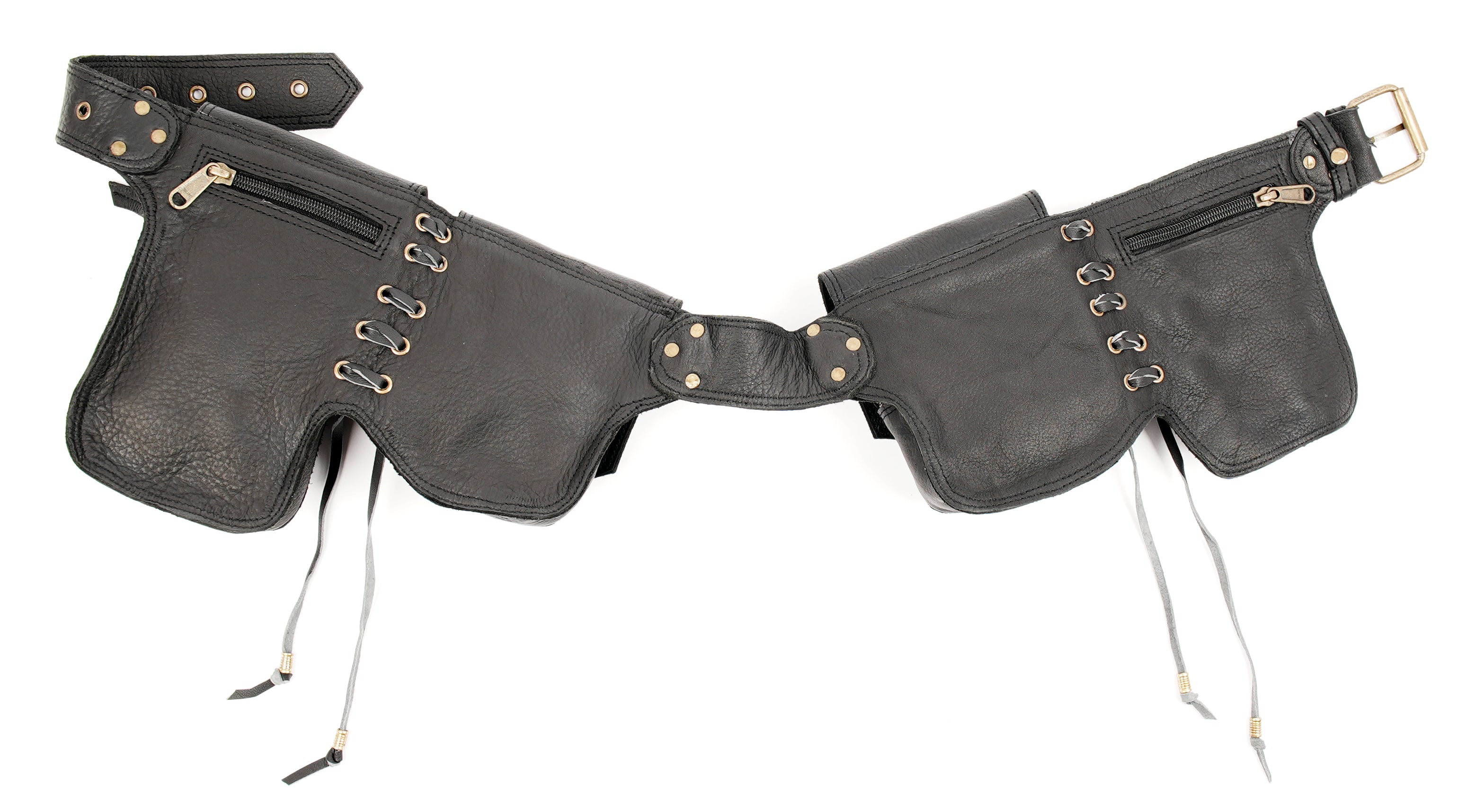Adjustable leather festival waist belt
