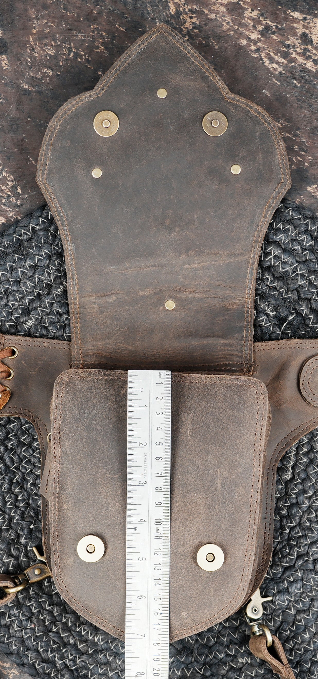 Leather waist and thigh belt for outdoor and festival wear