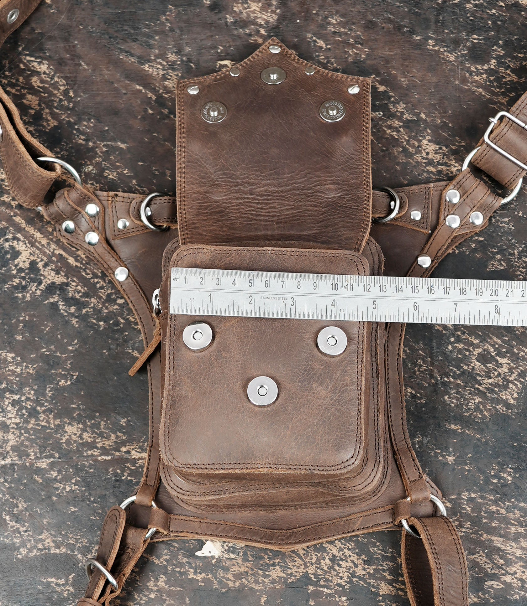 Handcrafted Brown Leather Waist Thigh Belt with Utility Pouch || Steampunk Leather Thigh Holster Belt with Utility Pouch (LT/NS/WBTS/6012)