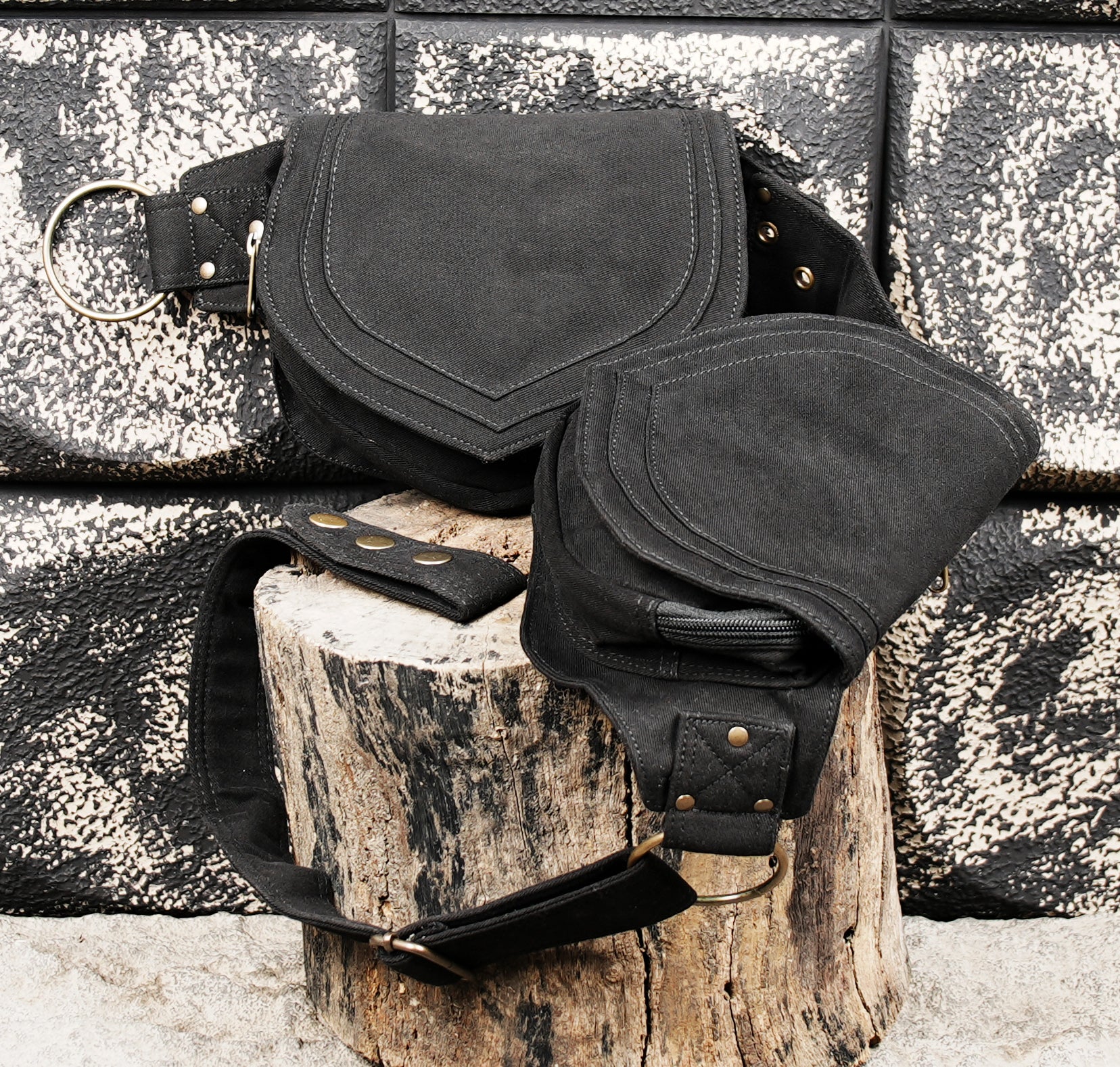 Cotton waist belt pouch designed for phone, wallet, and essentials