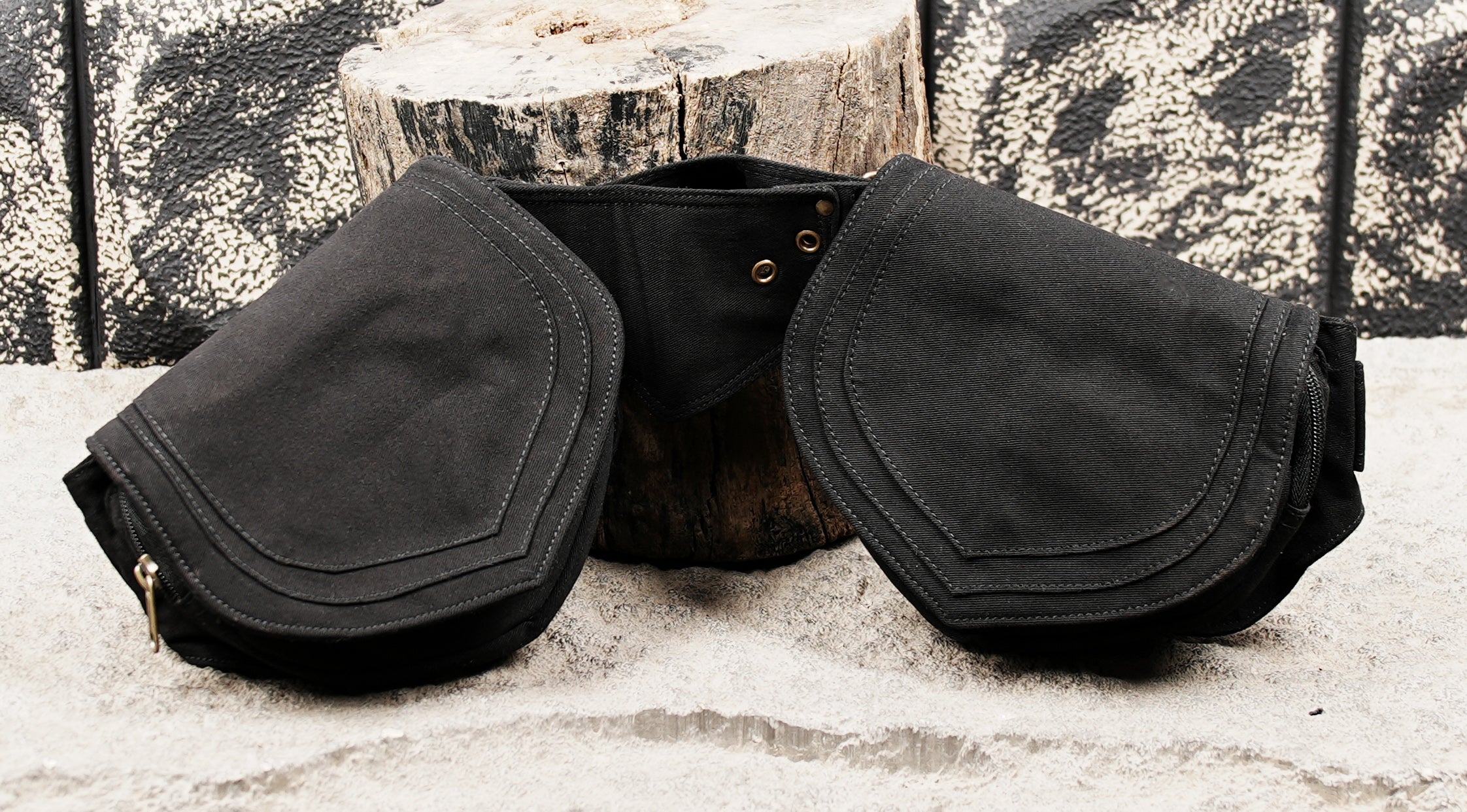 Cotton utility waist belt with metal rings and snap button closures