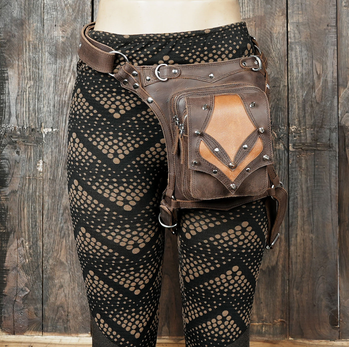 Durable leather waist thigh belt for cosplay and events