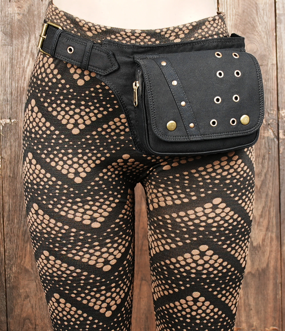 Black cotton waist belt bag for daily wear and festivals