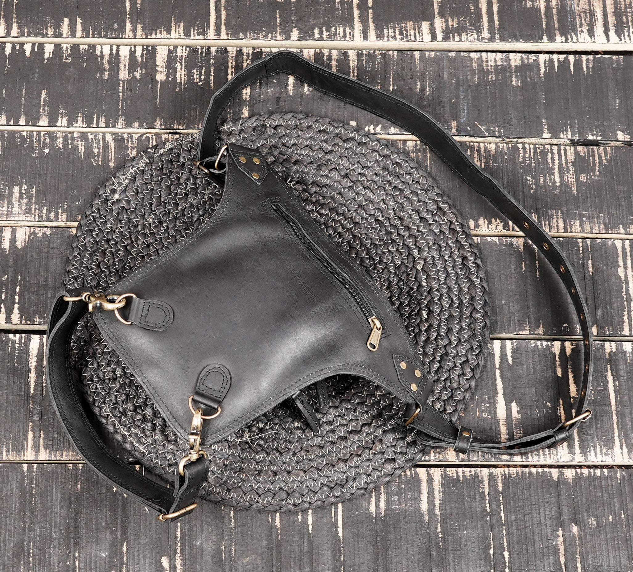 Black leather thigh holster belt designed for comfort and security