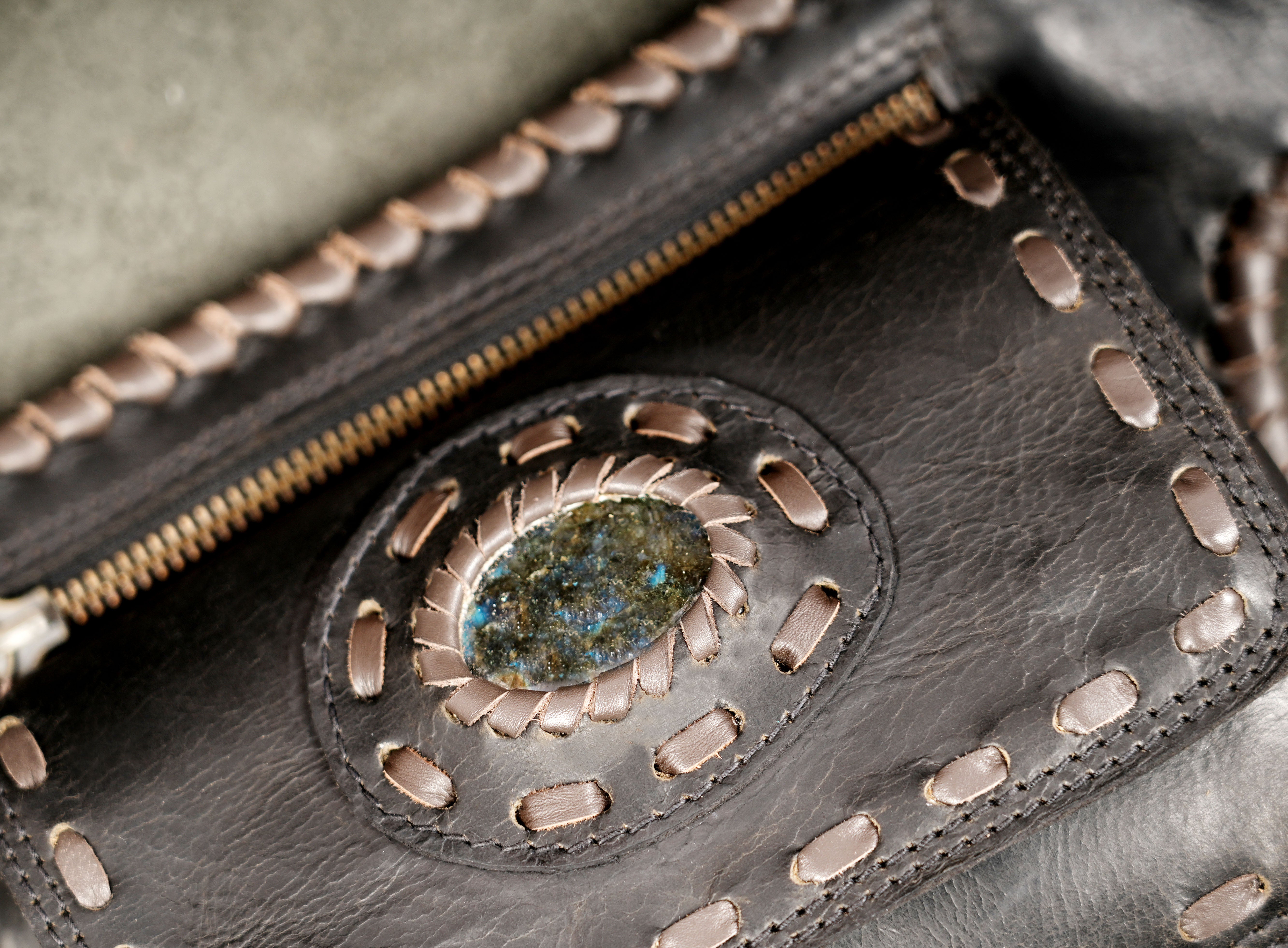 Leather belt bag with adjustable waist strap