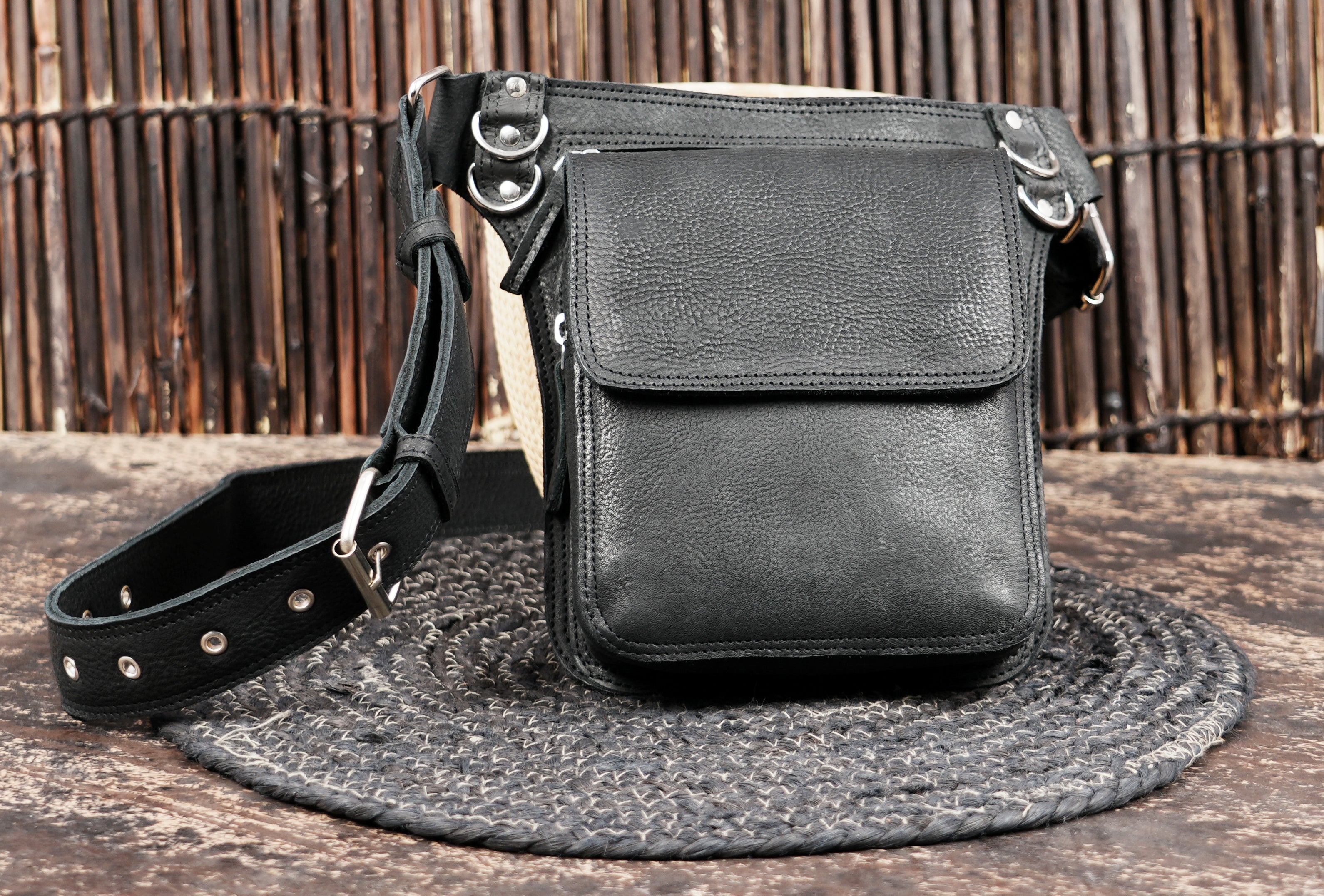premium leather waist belt pouch