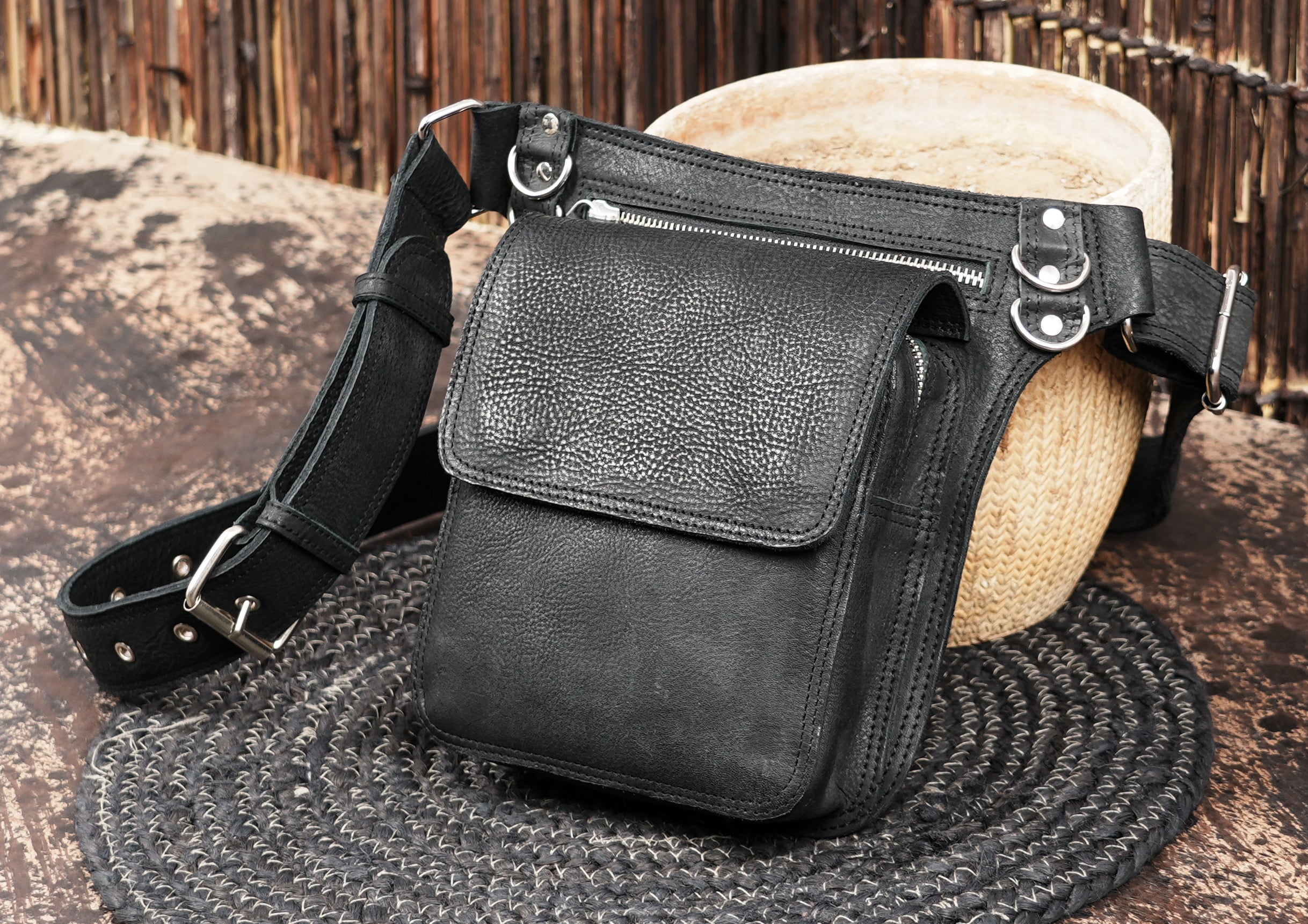 leather belt bag for men and women