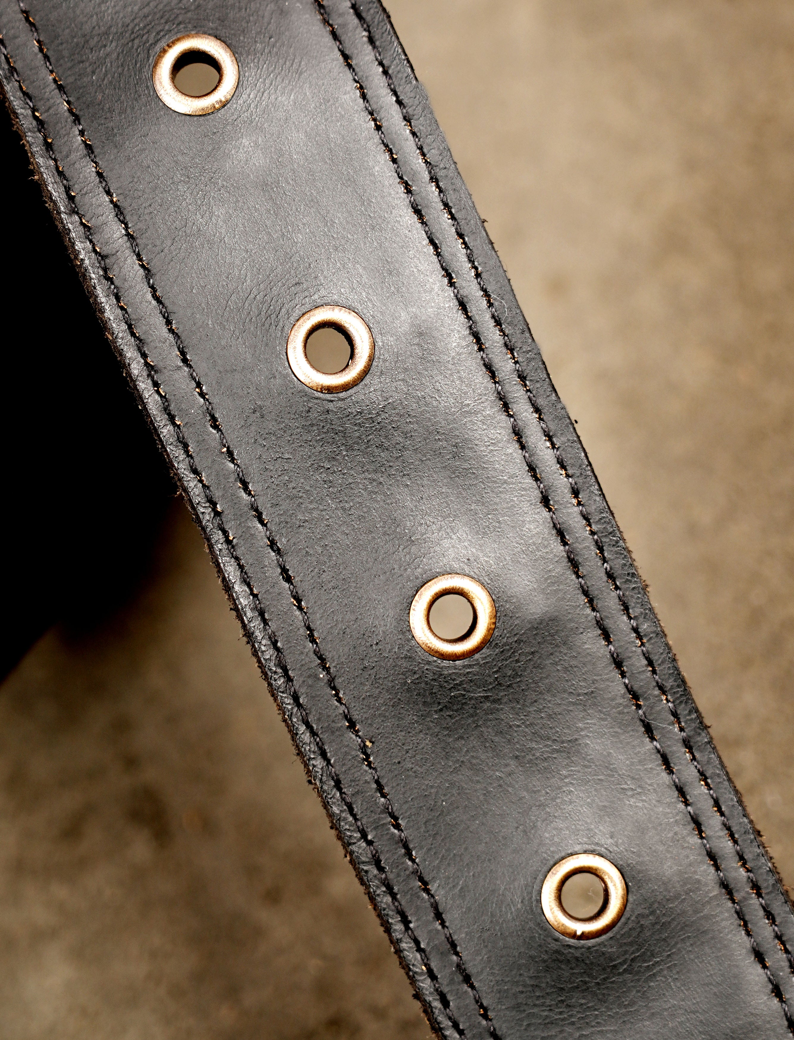 Genuine leather fanny pack styled on stone background