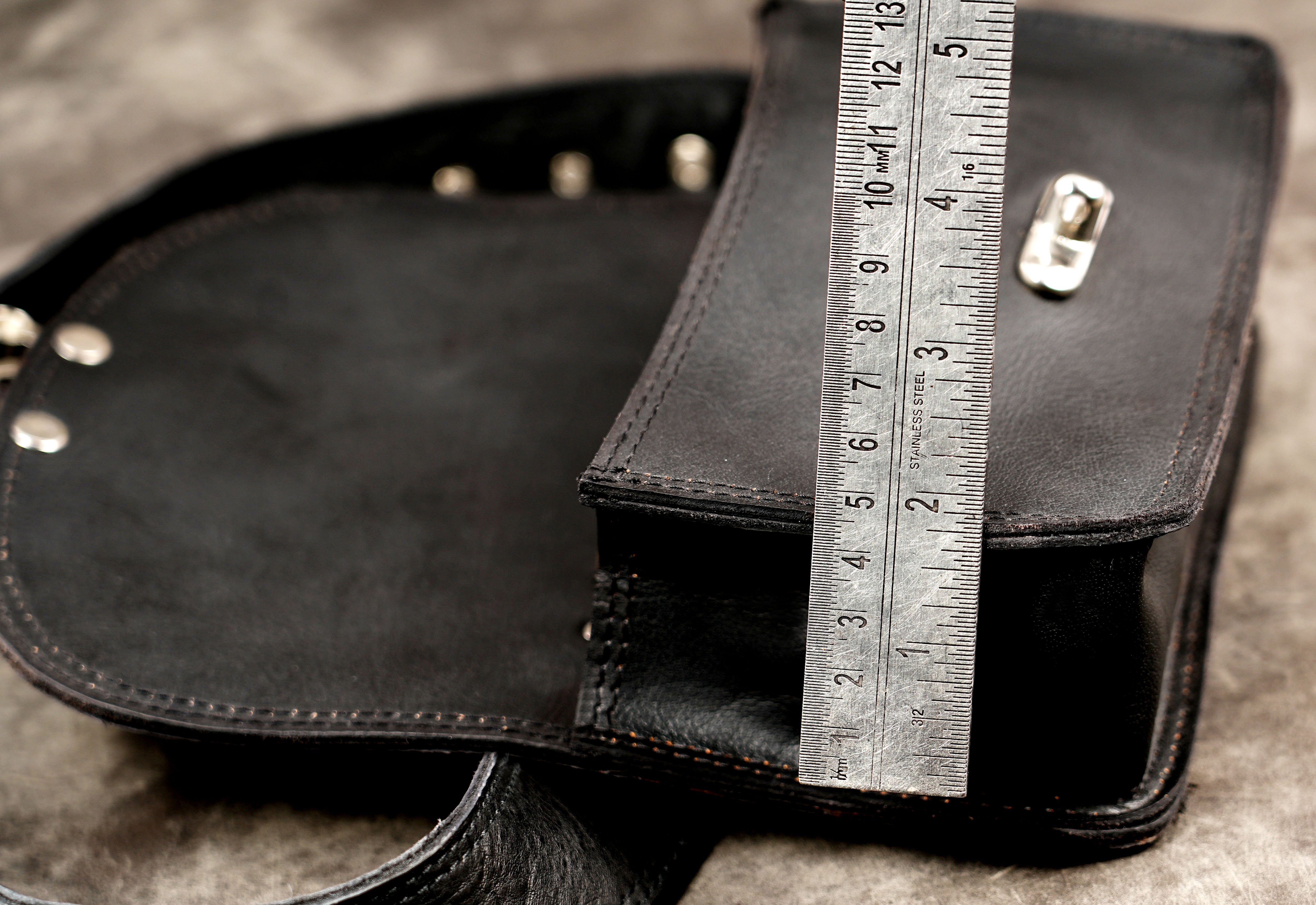 Genuine leather medicine bag with minimal silver detail