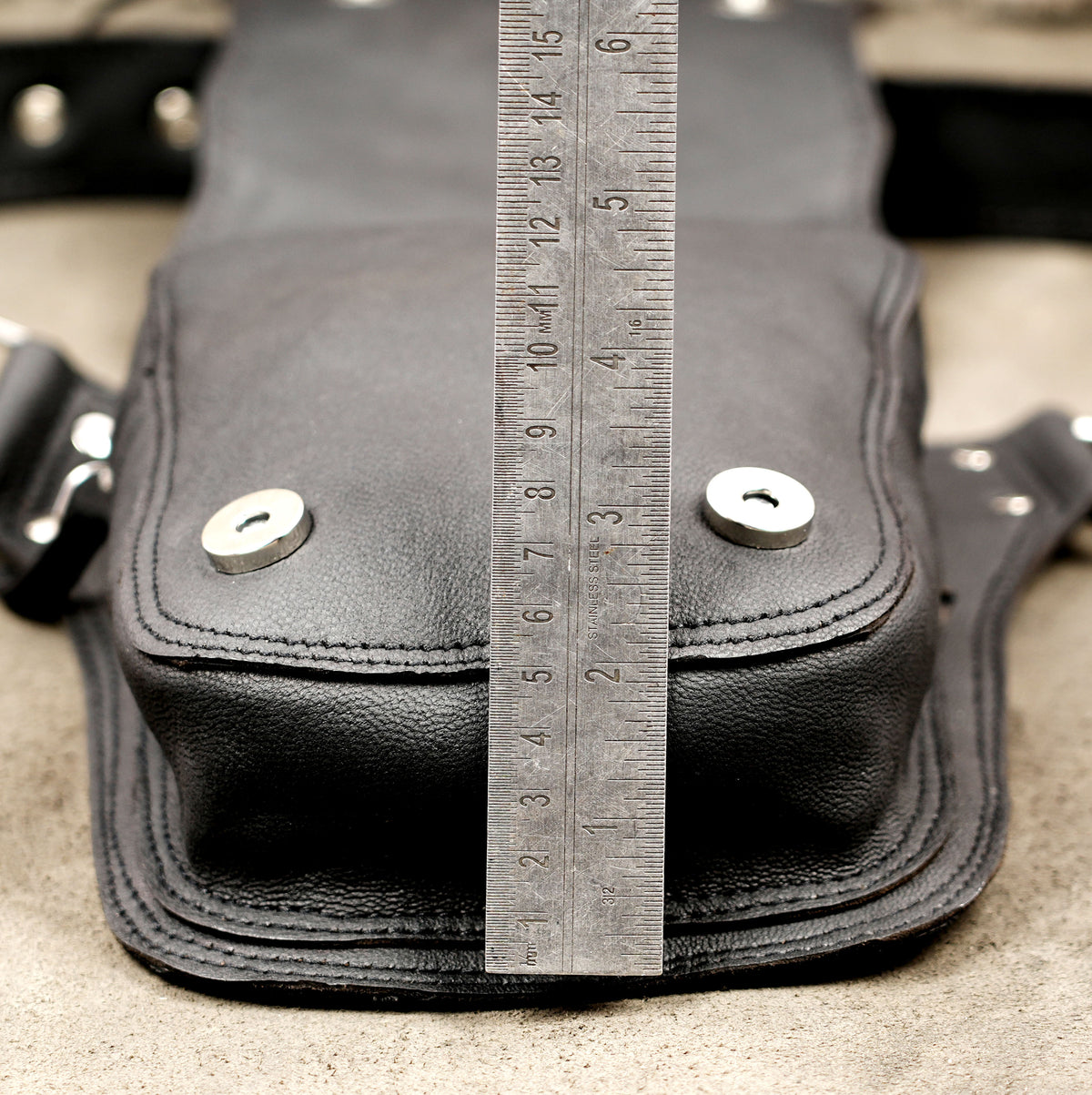 Genuine leather western pouch with braided cord accent