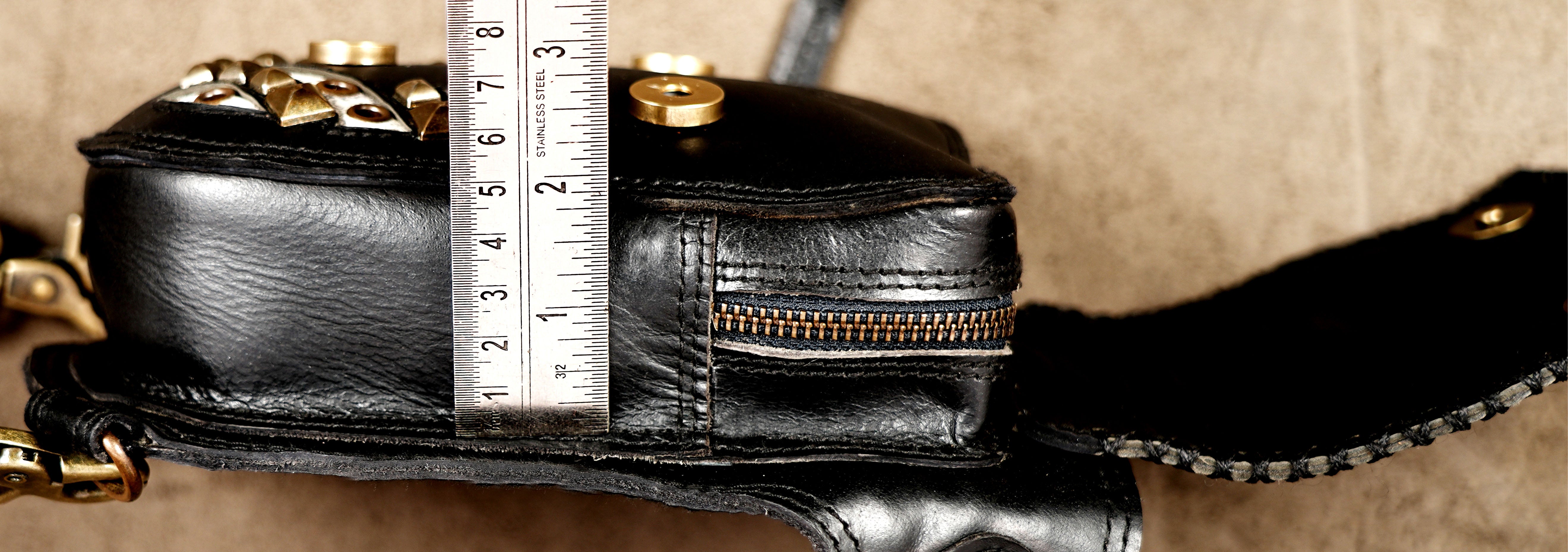 Gothic festival waist bag with shell and stud decoration