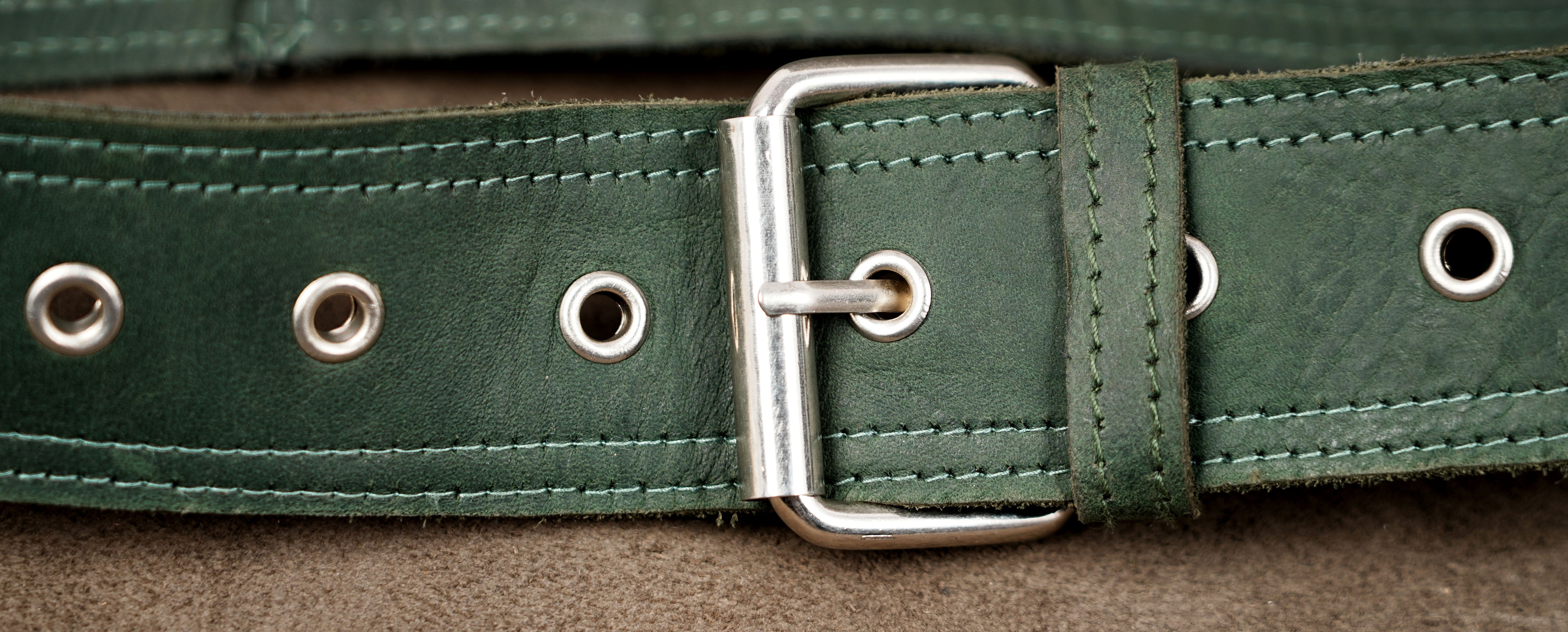 Gothic green and black leather belt bag
