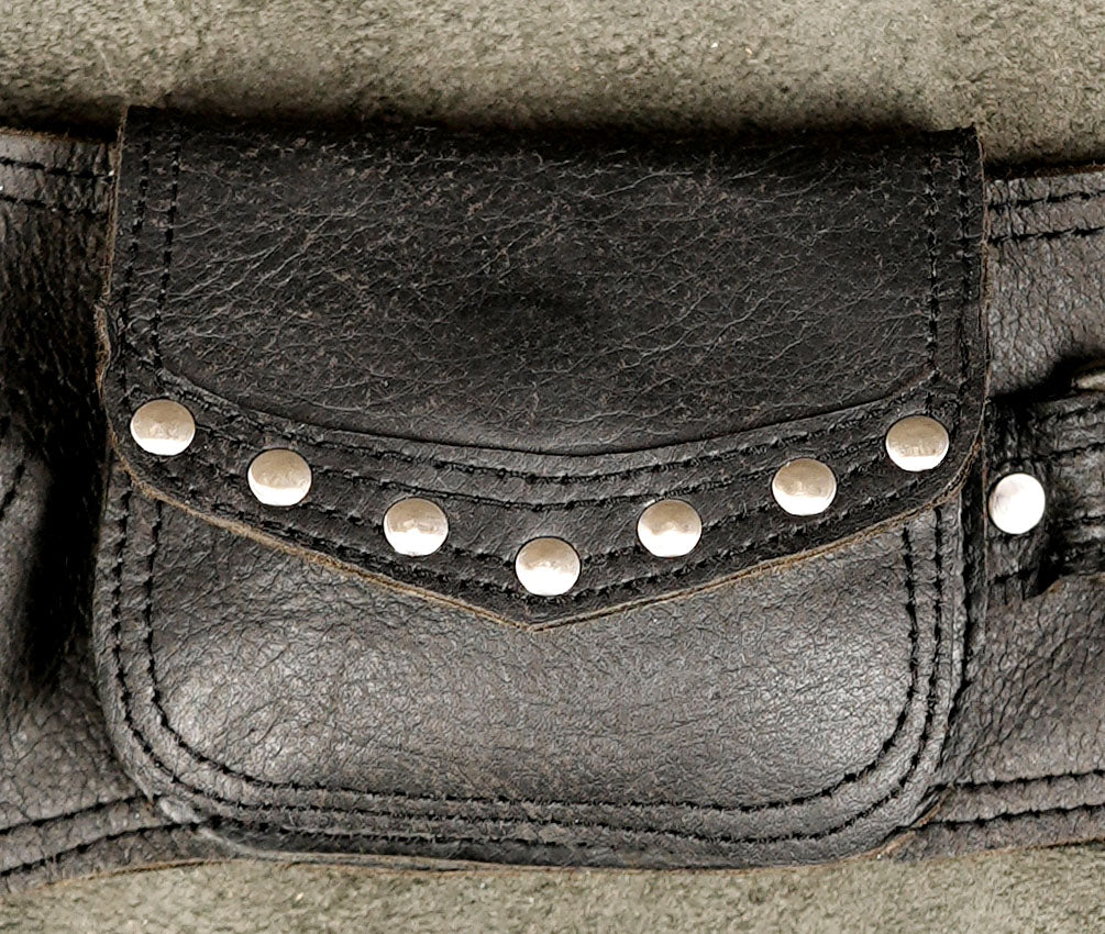 Handmade leather hip pouch for festivals and travel
