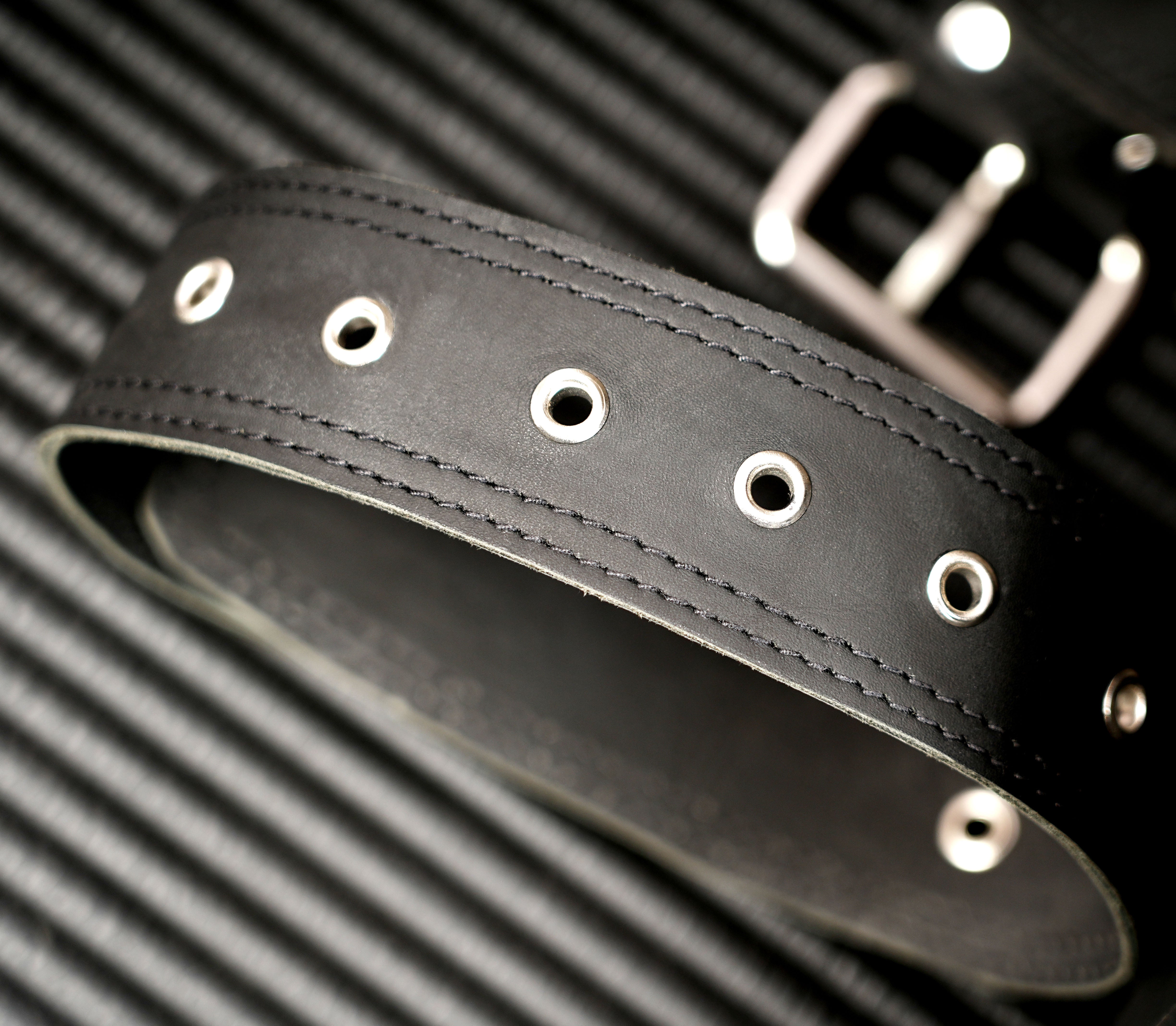 Hands-free leather belt pouch with vintage brass hardware
