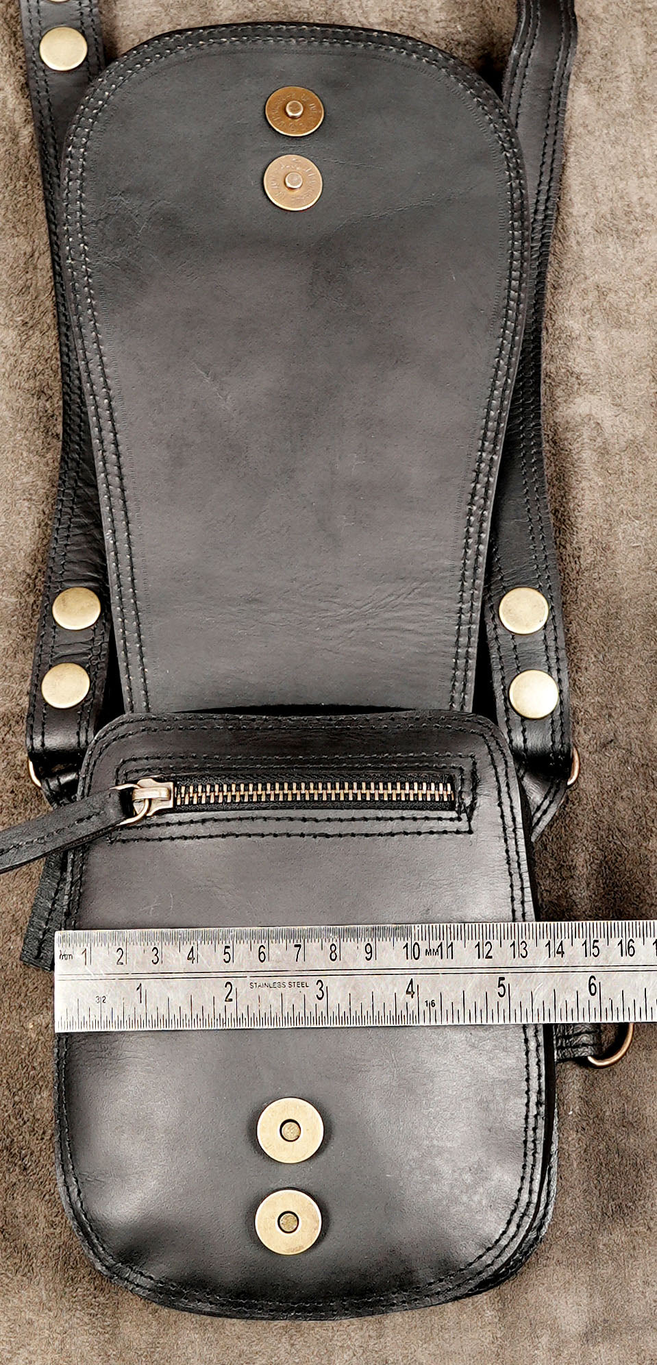 Black Leather Dual Holster Bag Unisex Festival Shoulder Harness